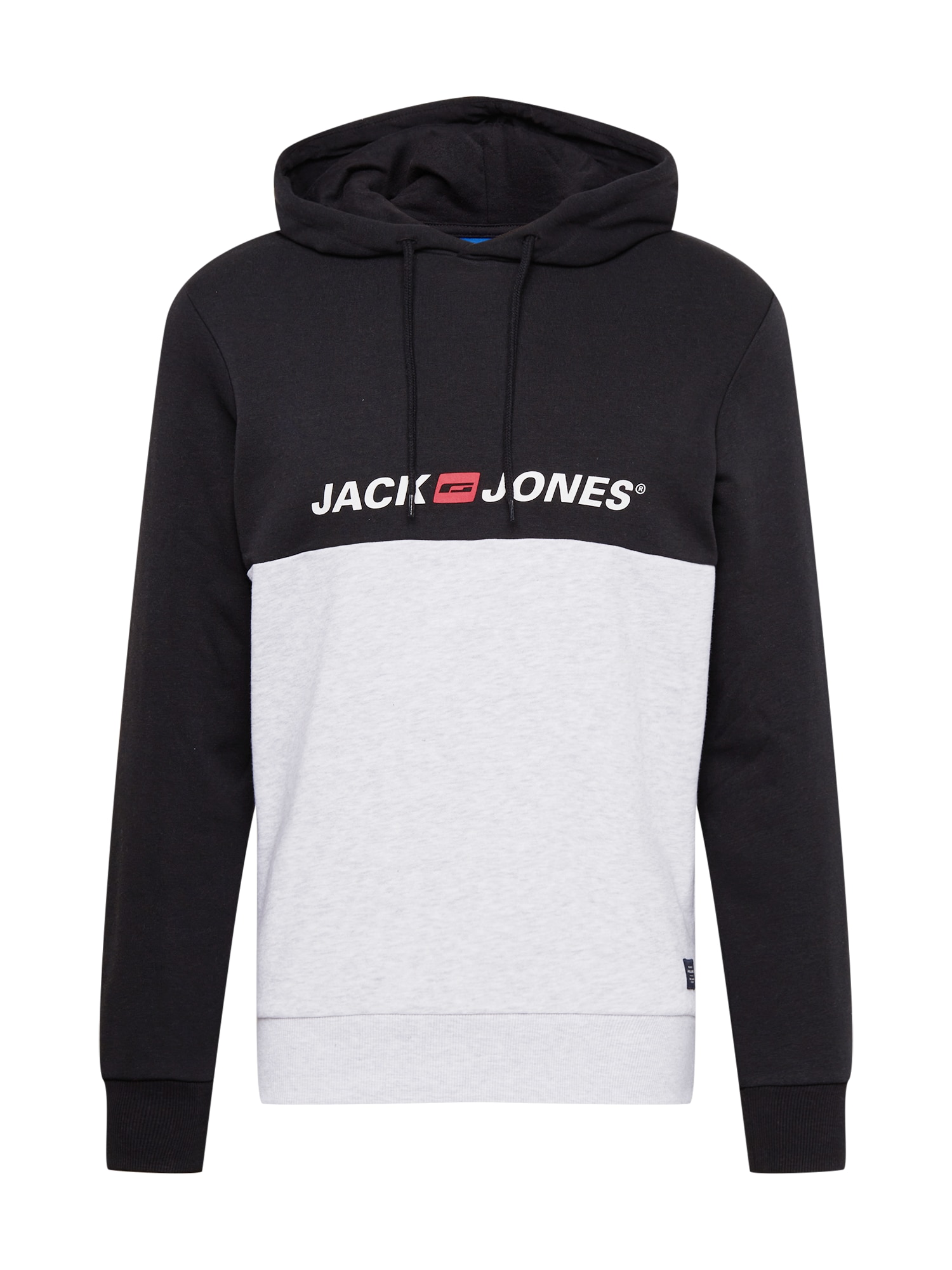 JACK & JONES Mikina šedý melír / červená / černá