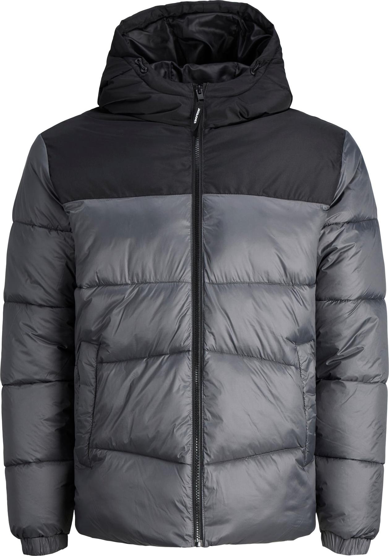 JACK & JONES Přechodná bunda 'Chili' čedičová šedá / černá