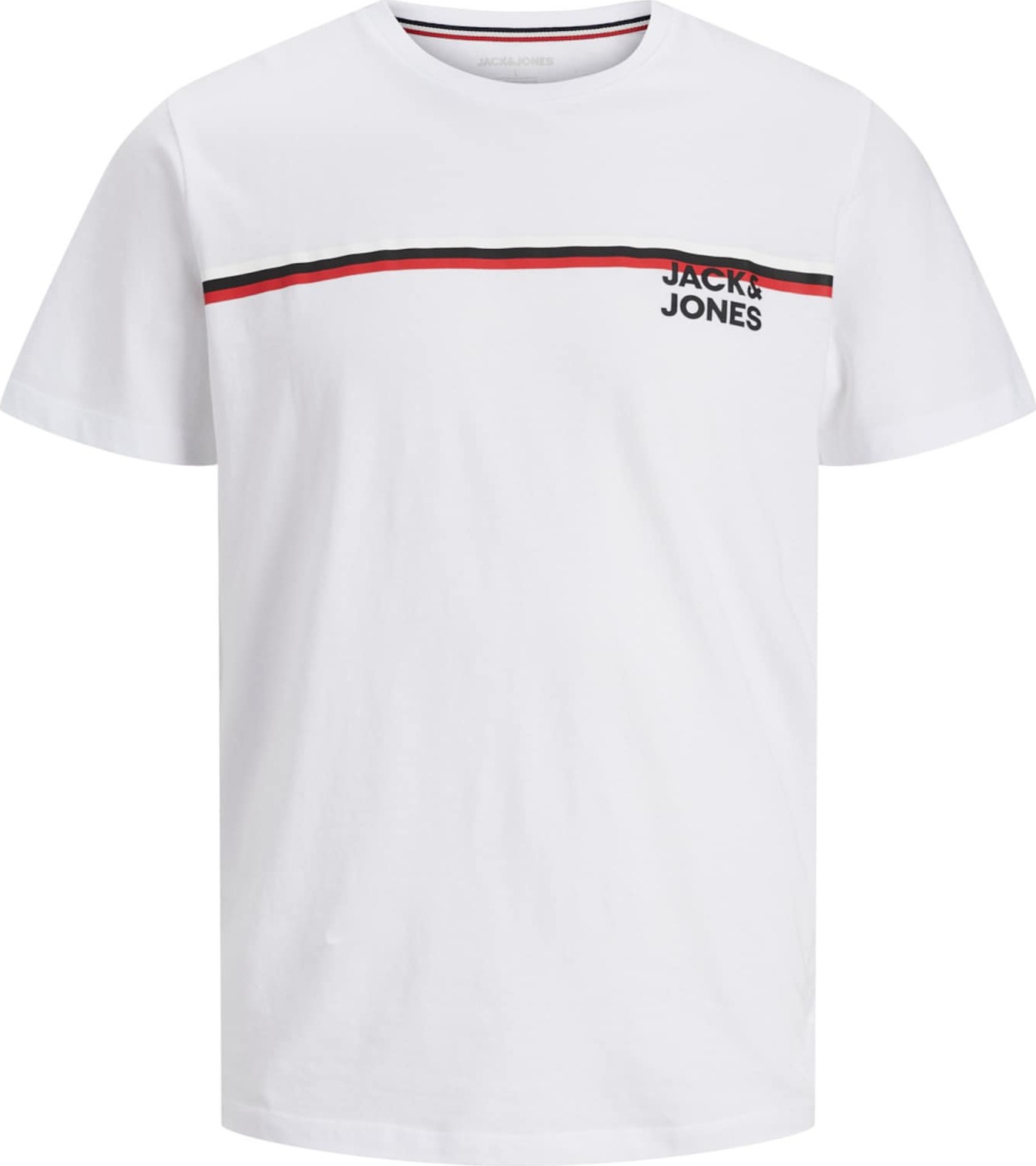 JACK & JONES Tričko 'Atlas' krvavě červená / černá / bílá