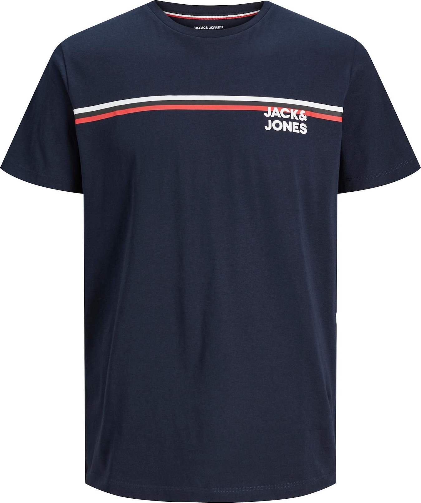 JACK & JONES Tričko 'Atlas' námořnická modř / ohnivá červená / bílá