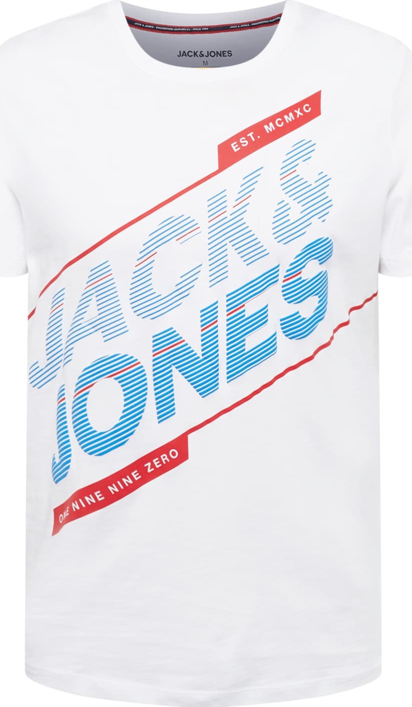 JACK & JONES Tričko 'FORMATION' světlemodrá / červená / bílá