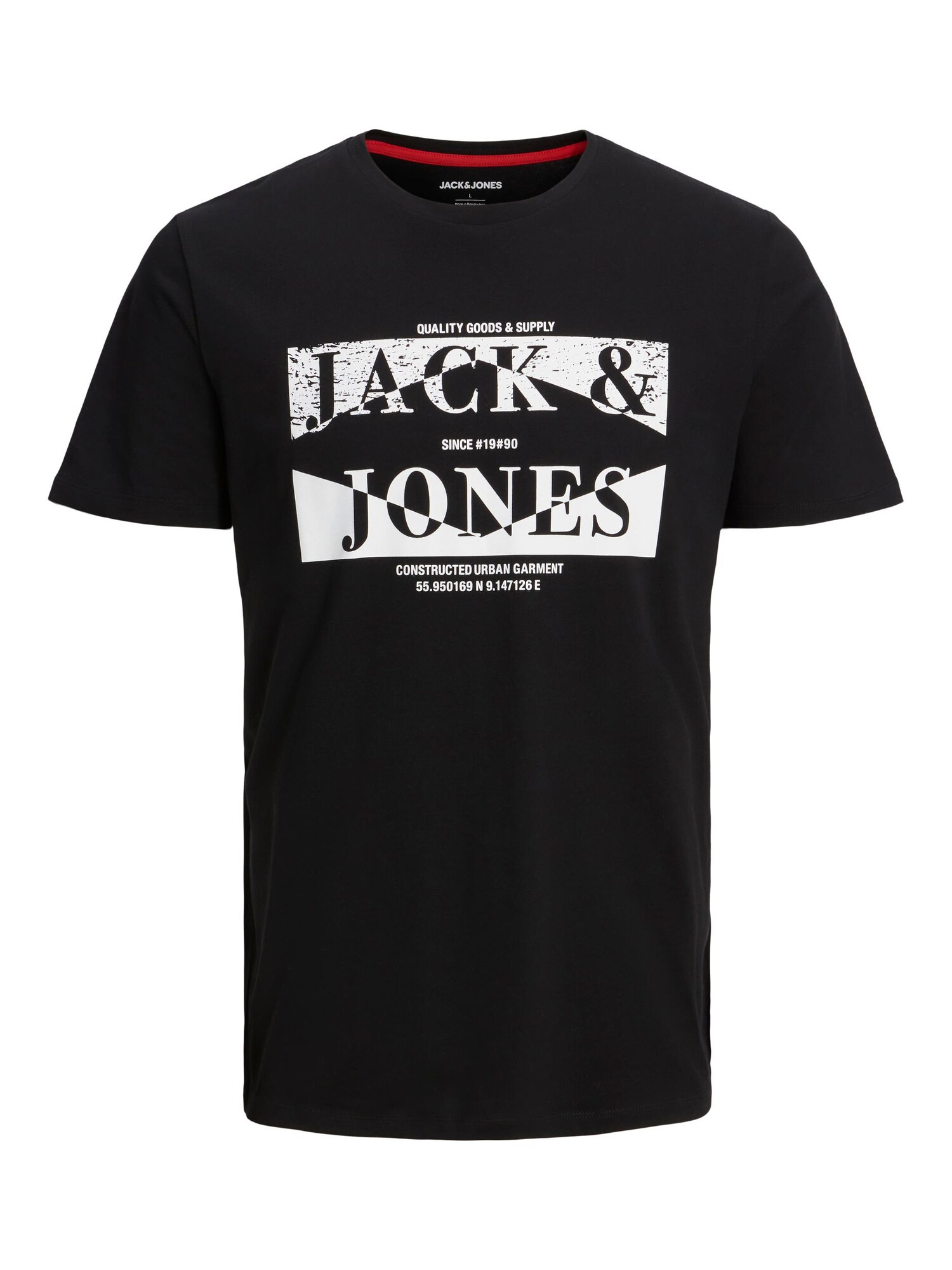 JACK & JONES Tričko 'NEW AIDEN' černá / bílá