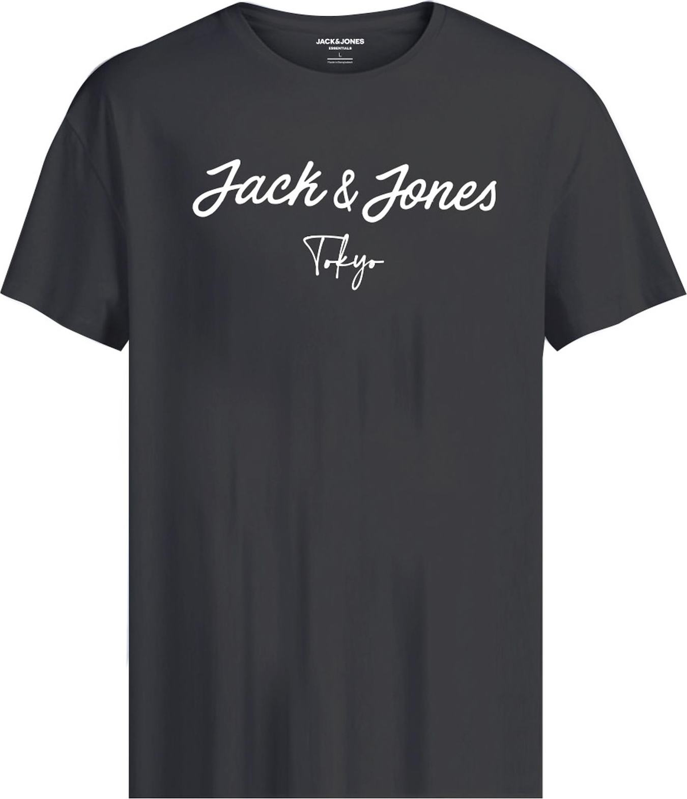 JACK & JONES Tričko 'SETTLE' černá / bílá