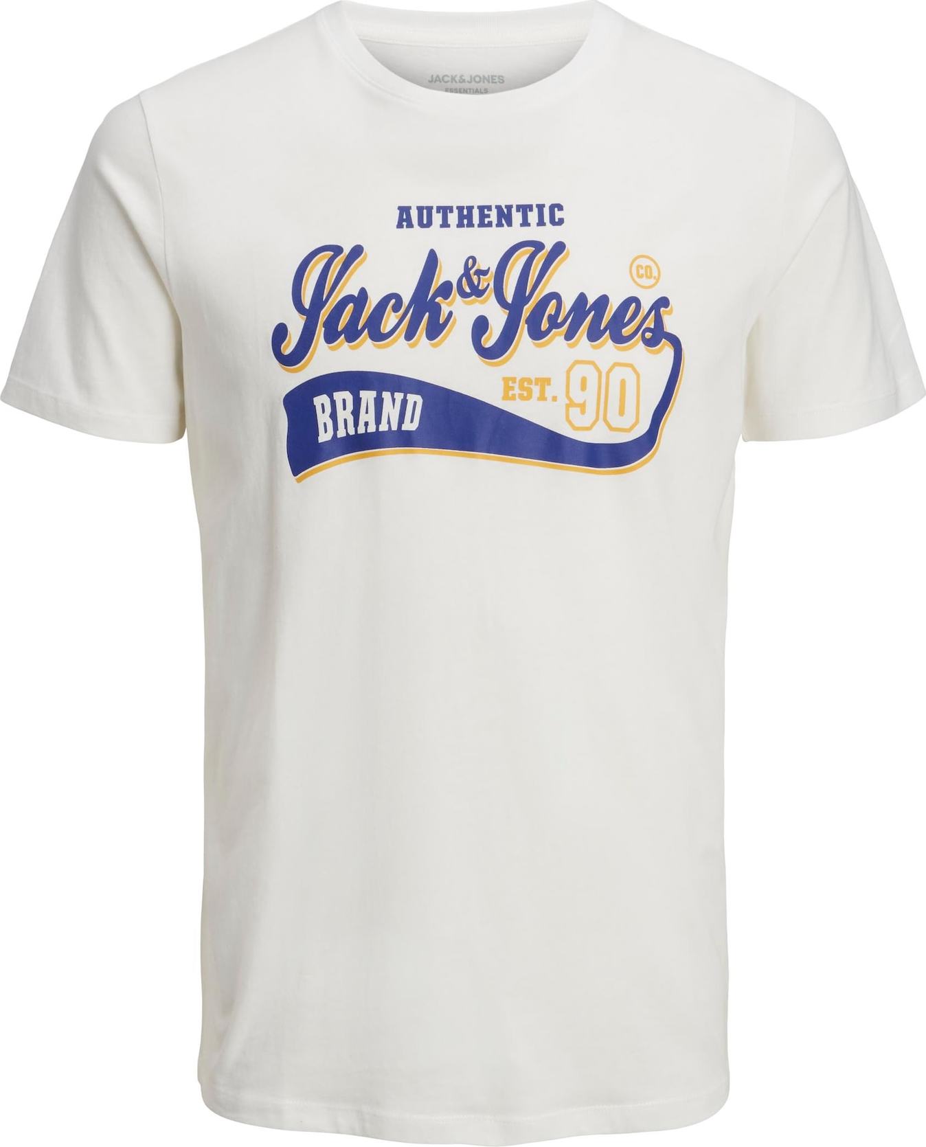 JACK & JONES Tričko tmavě modrá / tmavě žlutá / bílá