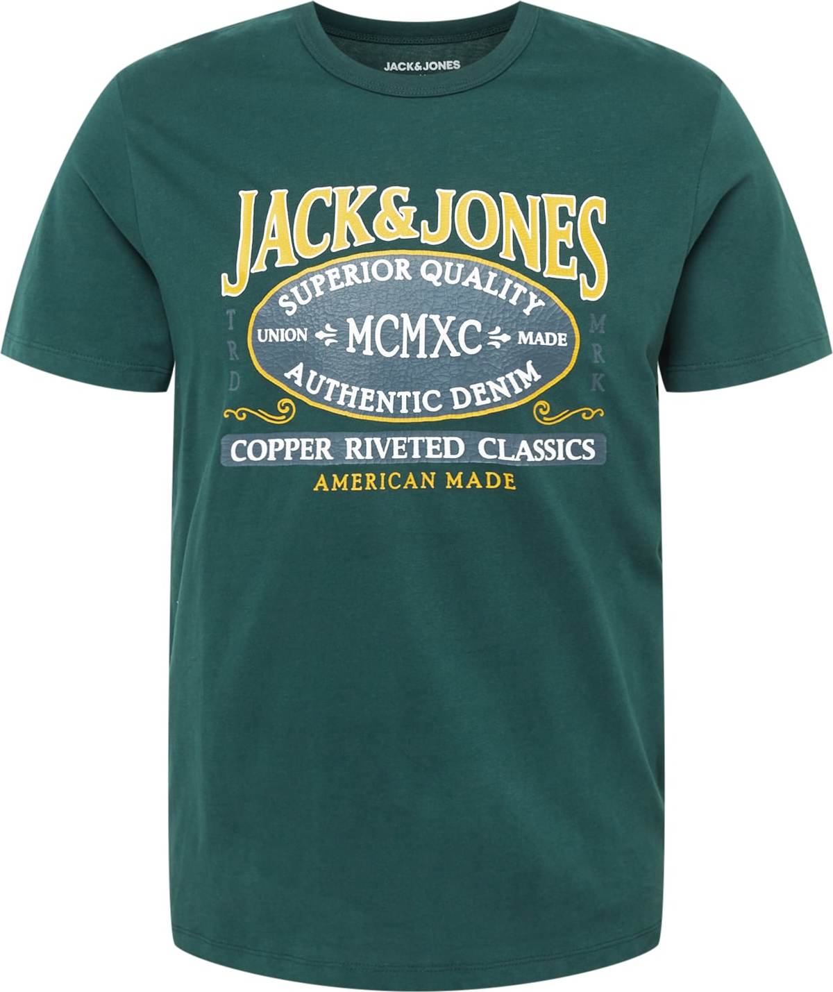 JACK & JONES Tričko žlutá / šedá / tmavě šedá / bílá