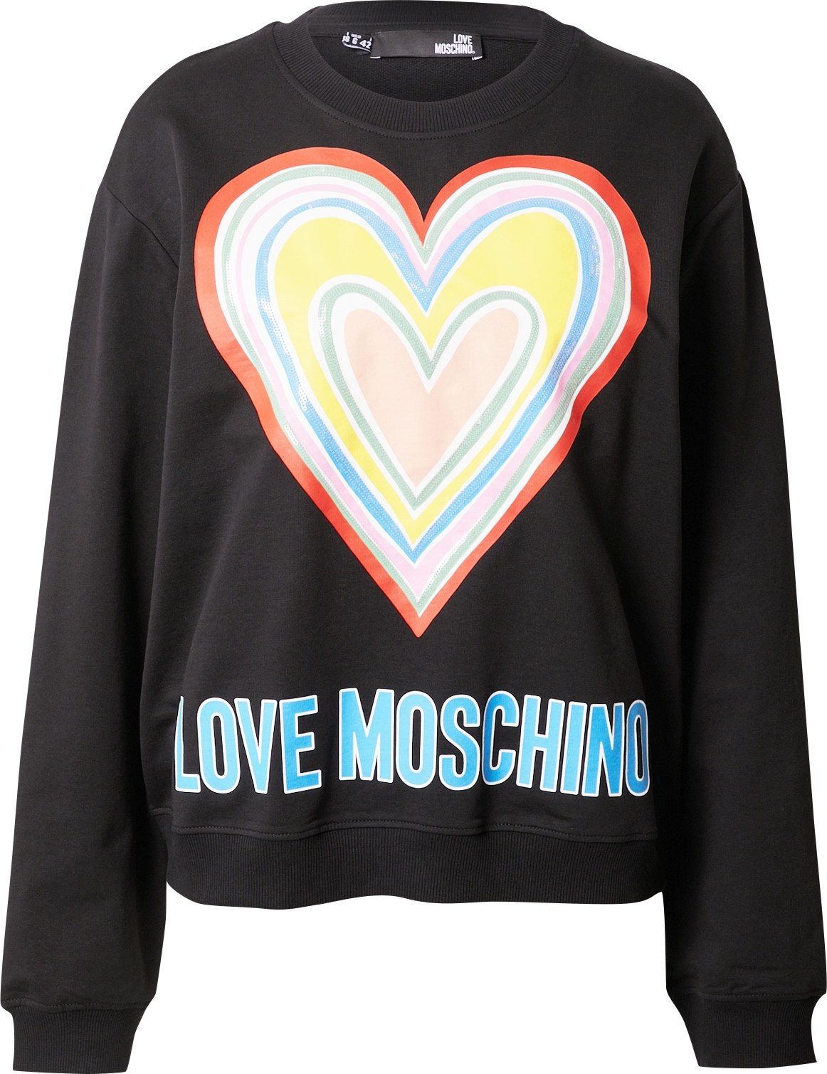 Love Moschino Mikina světlemodrá / červená / černá / bílá