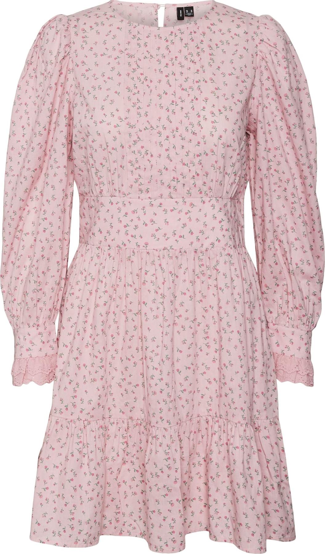 VERO MODA Šaty 'LILA' zelená / pink / starorůžová