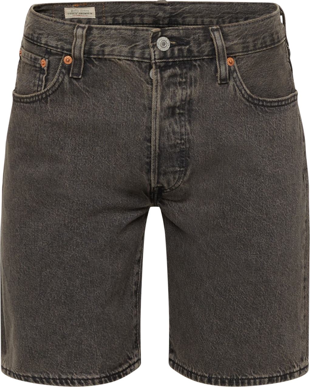 Džíny '501 HEMMED SHORT Z7430 GRAY DE' Levis černá