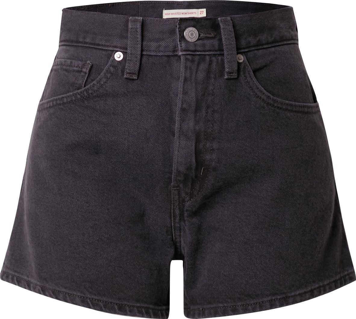 Džíny 'HIGH WAISTED MOM SHORT LIGHT INDIGO - WORN IN' Levis černá džínovina