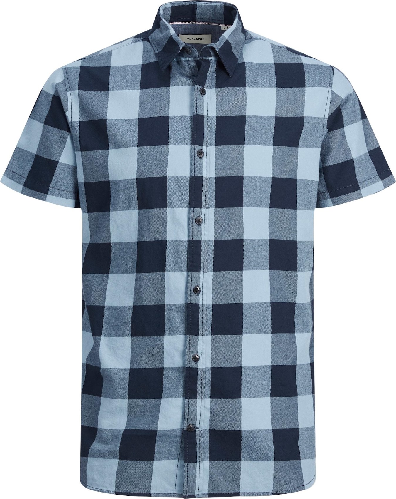 Košile 'GINGHAM' jack & jones modrá džínovina / světlemodrá