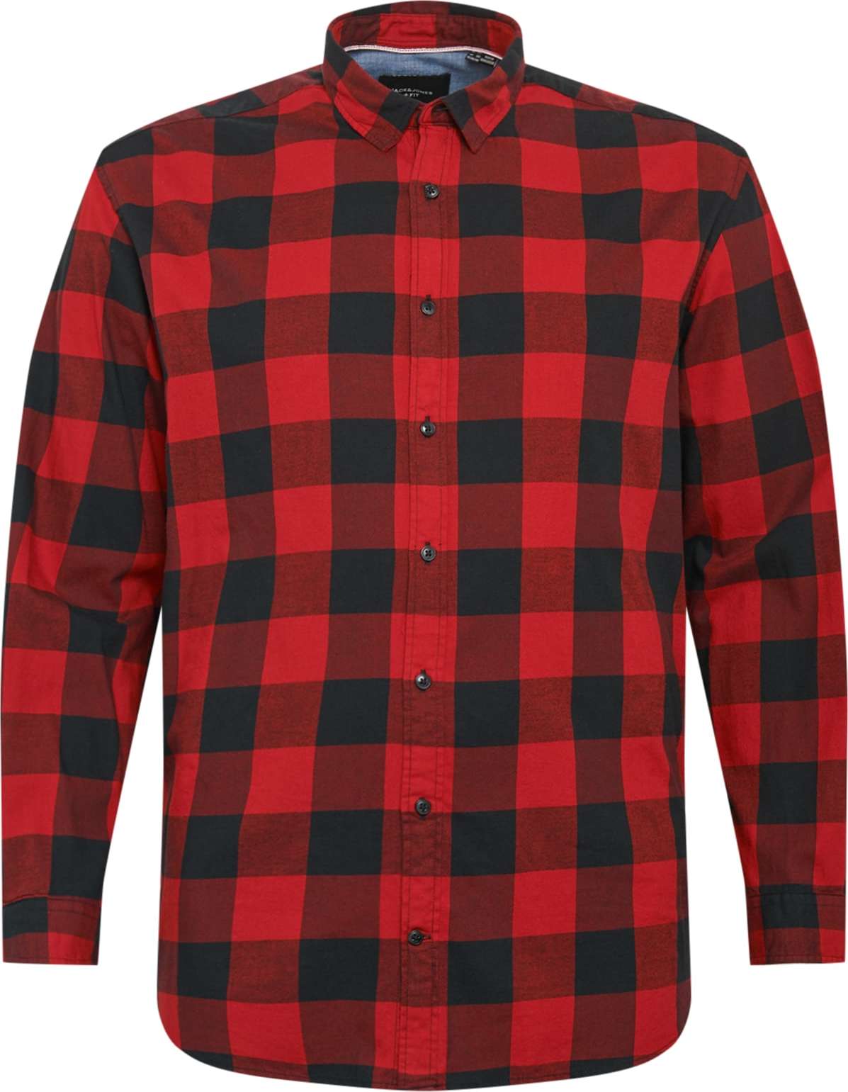 Košile 'Gingham' Jack & Jones Plus krvavě červená / černá