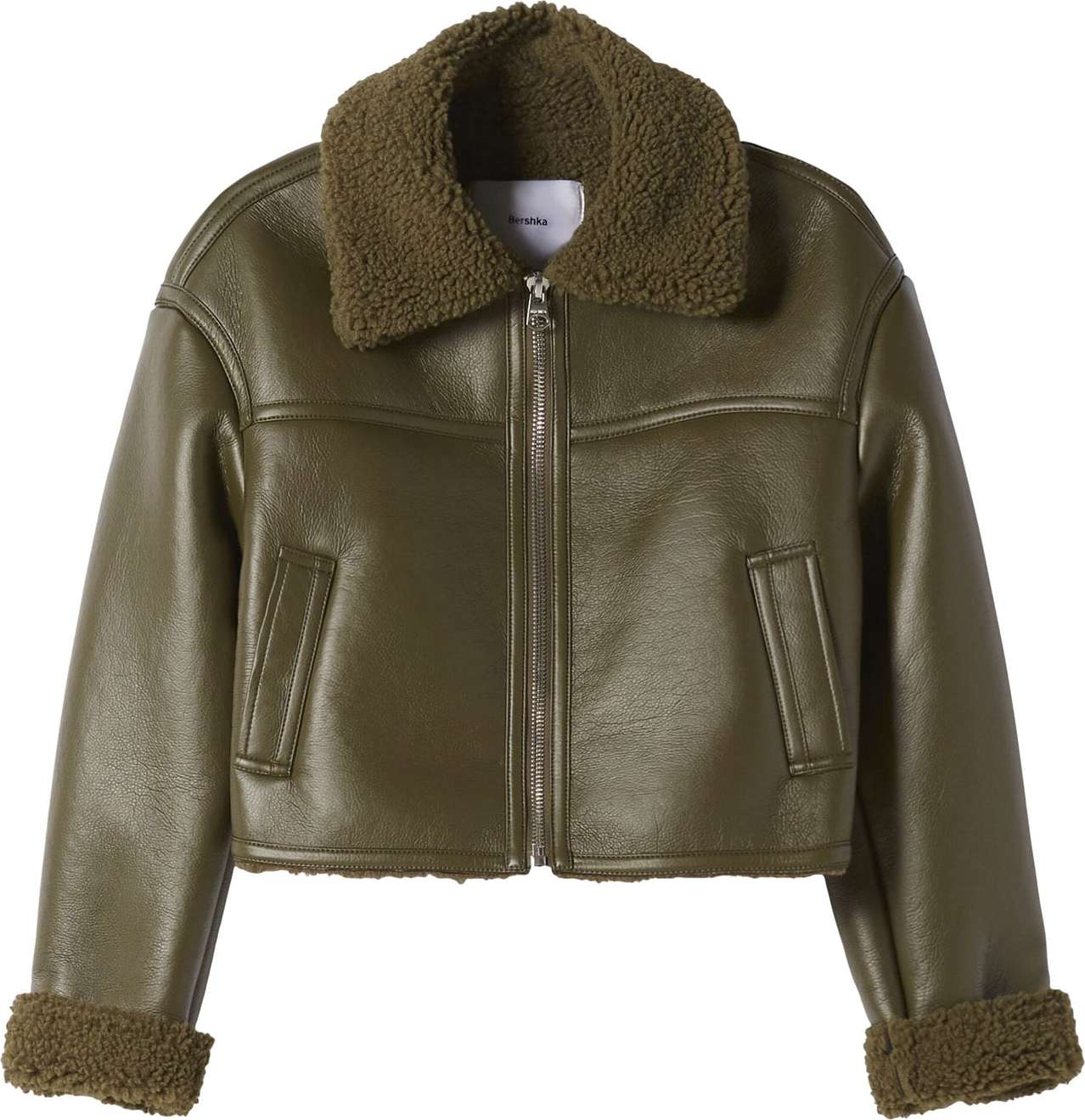 Přechodná bunda Bershka khaki