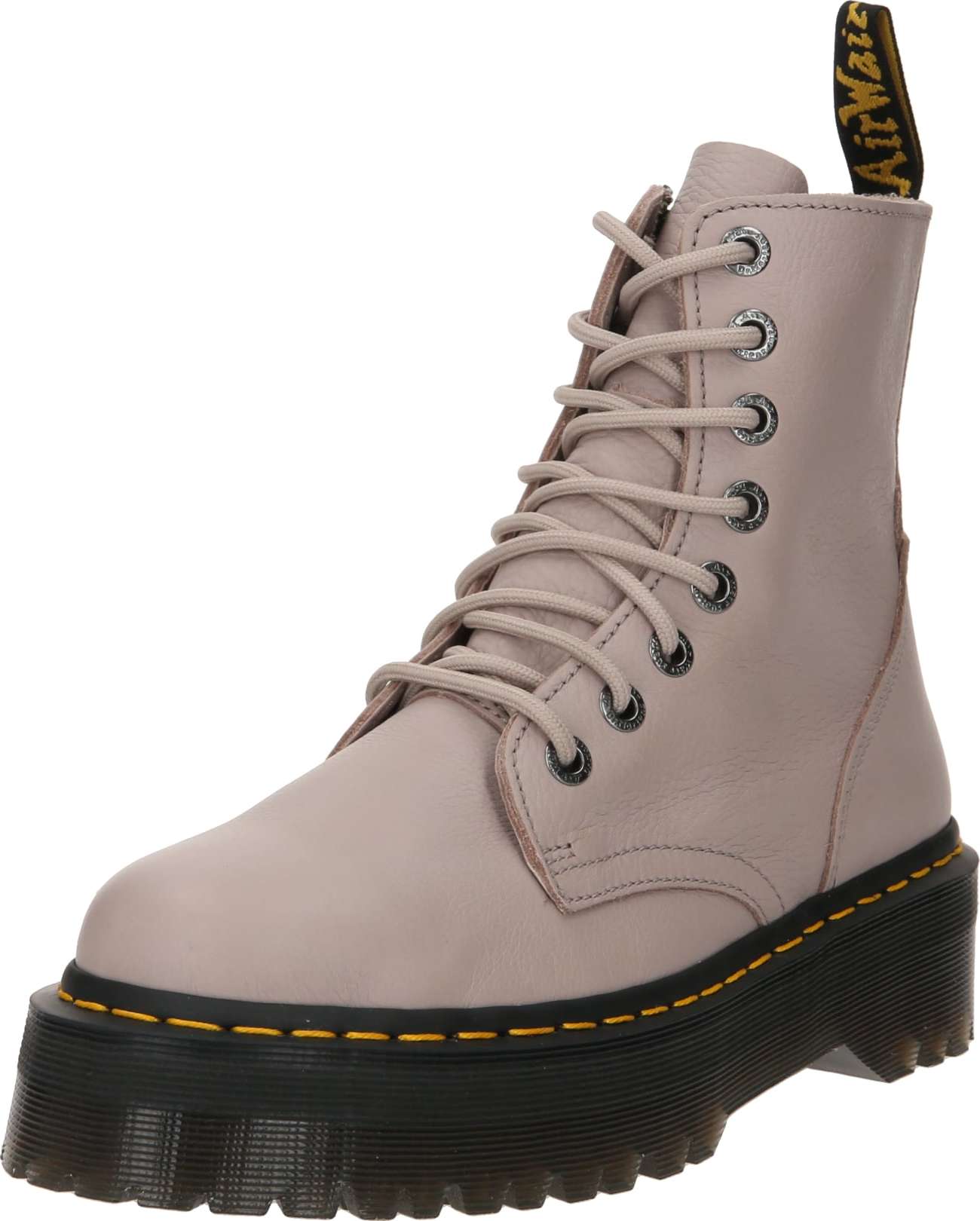 Šněrovací kozačky Dr. Martens žlutá / šedobéžová / černá