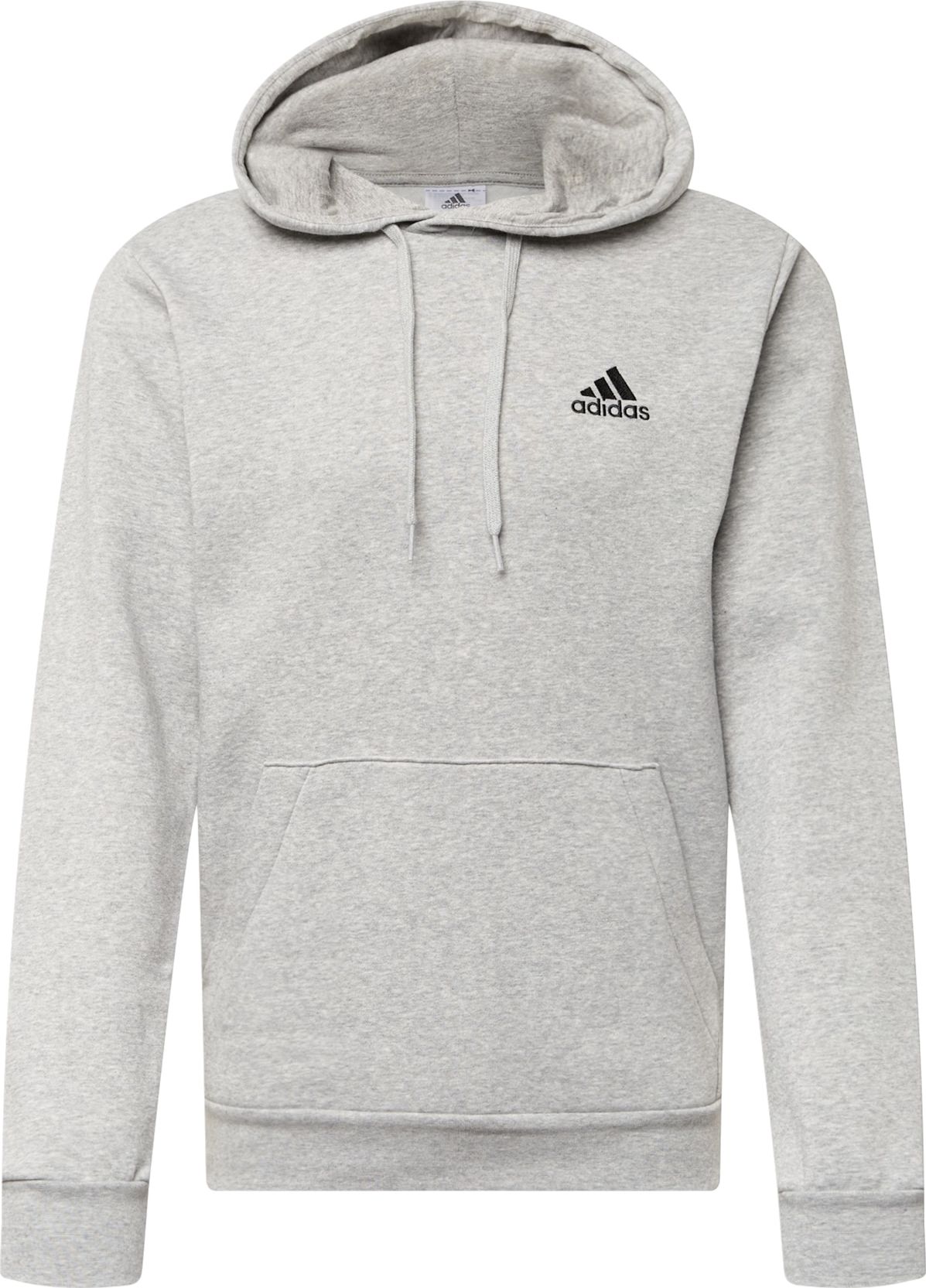 Sportovní mikina 'Essentials Fleece' ADIDAS SPORTSWEAR šedá / černá