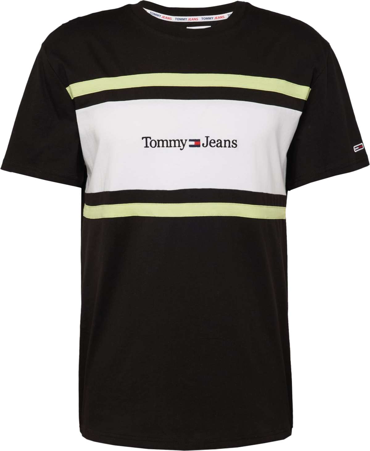 Tričko Tommy Jeans světle zelená / červená / černá / bílá