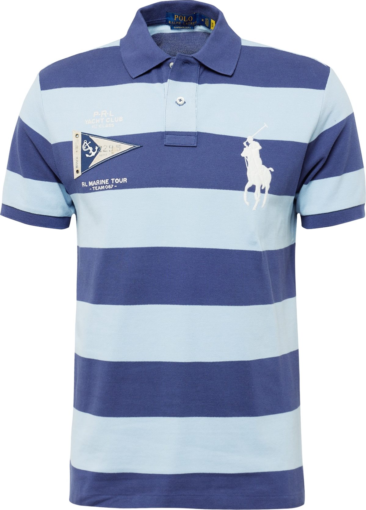 Tričko Polo Ralph Lauren námořnická modř / světlemodrá / bílá