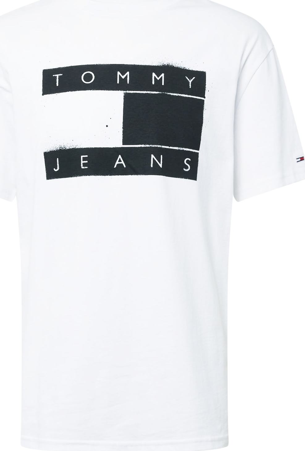 Tričko Tommy Jeans černá / bílá