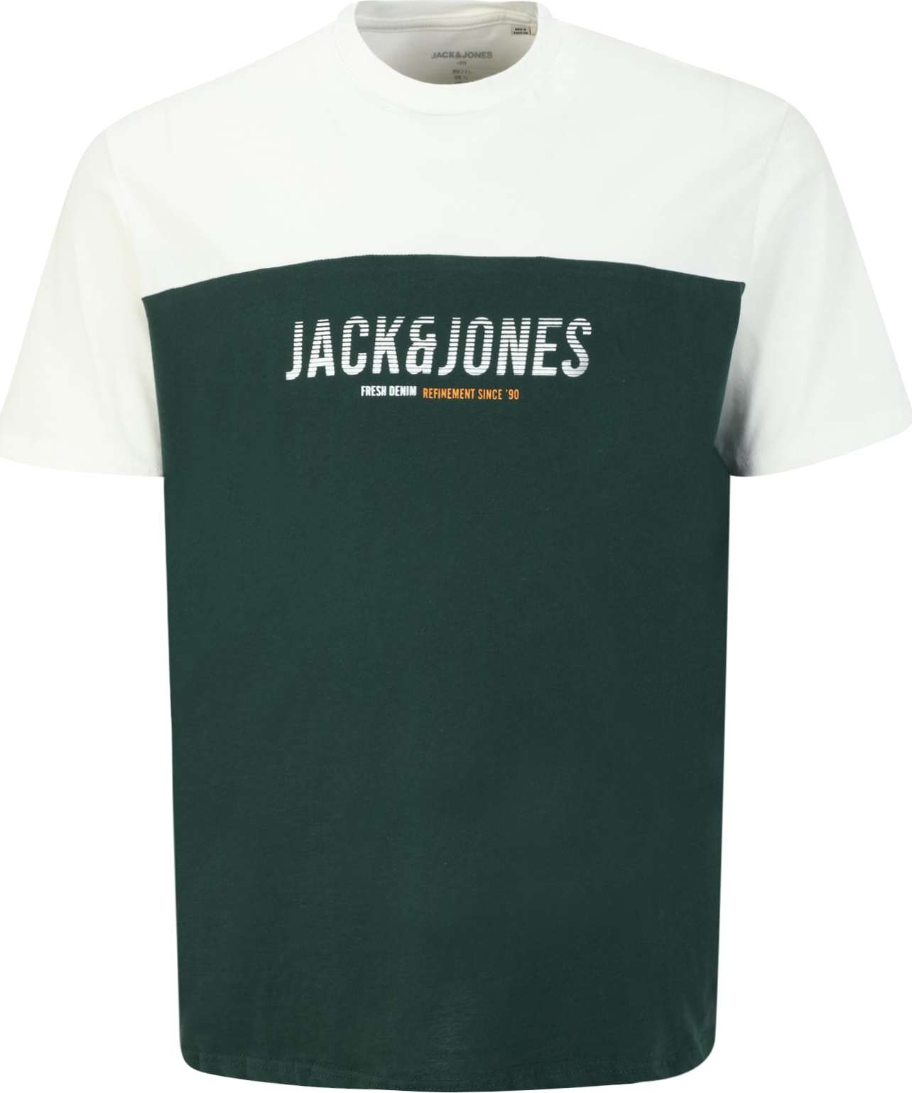 Tričko Jack & Jones Plus žlutá / jedle / bílá