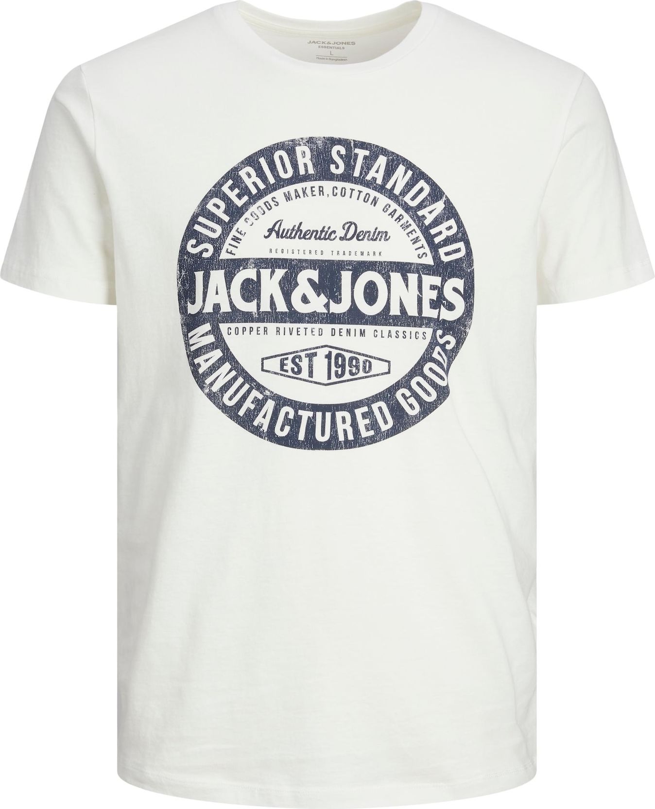 Tričko 'JEANS' jack & jones námořnická modř / bílá