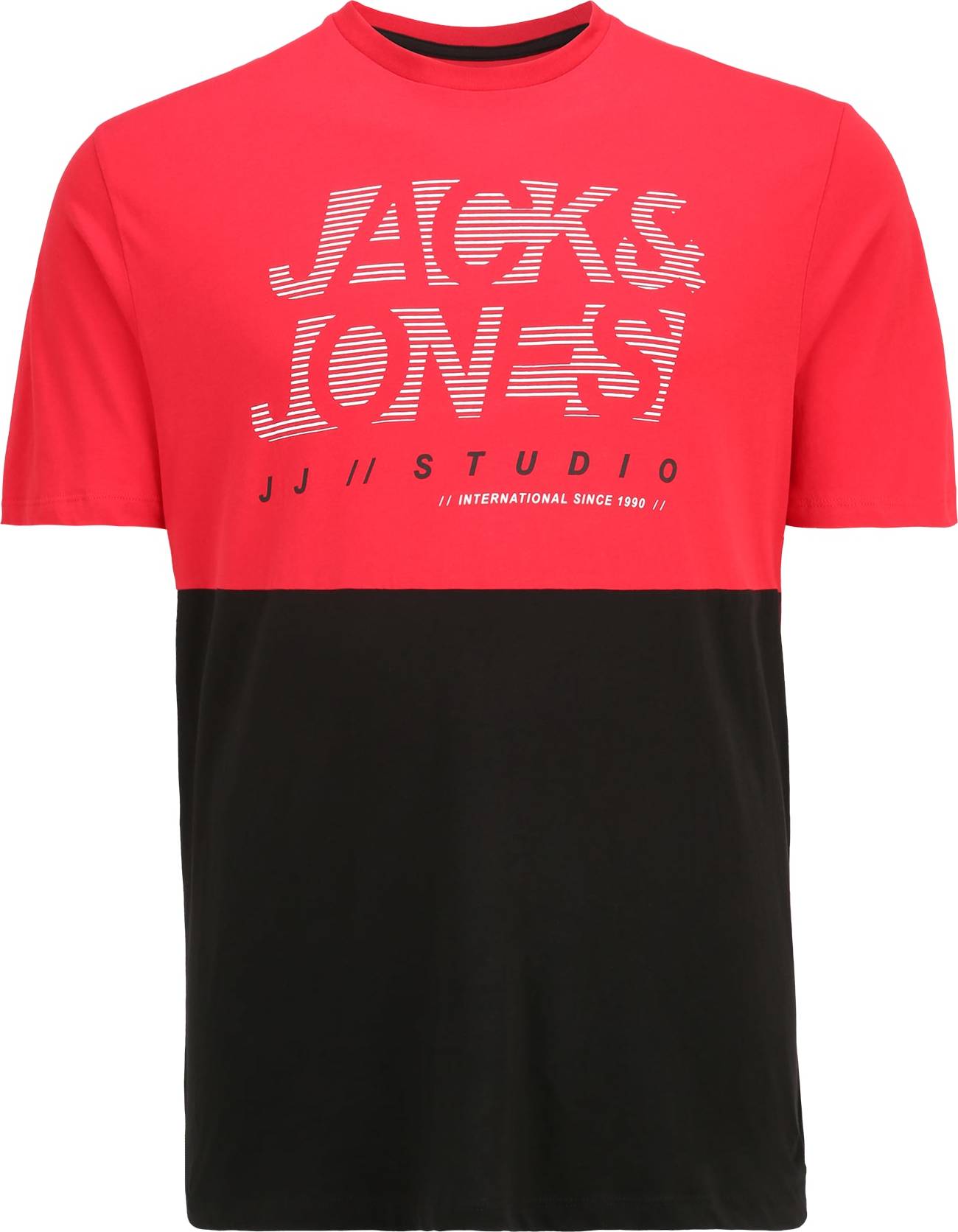 Tričko 'MARCO' Jack & Jones Plus červená / černá / bílá