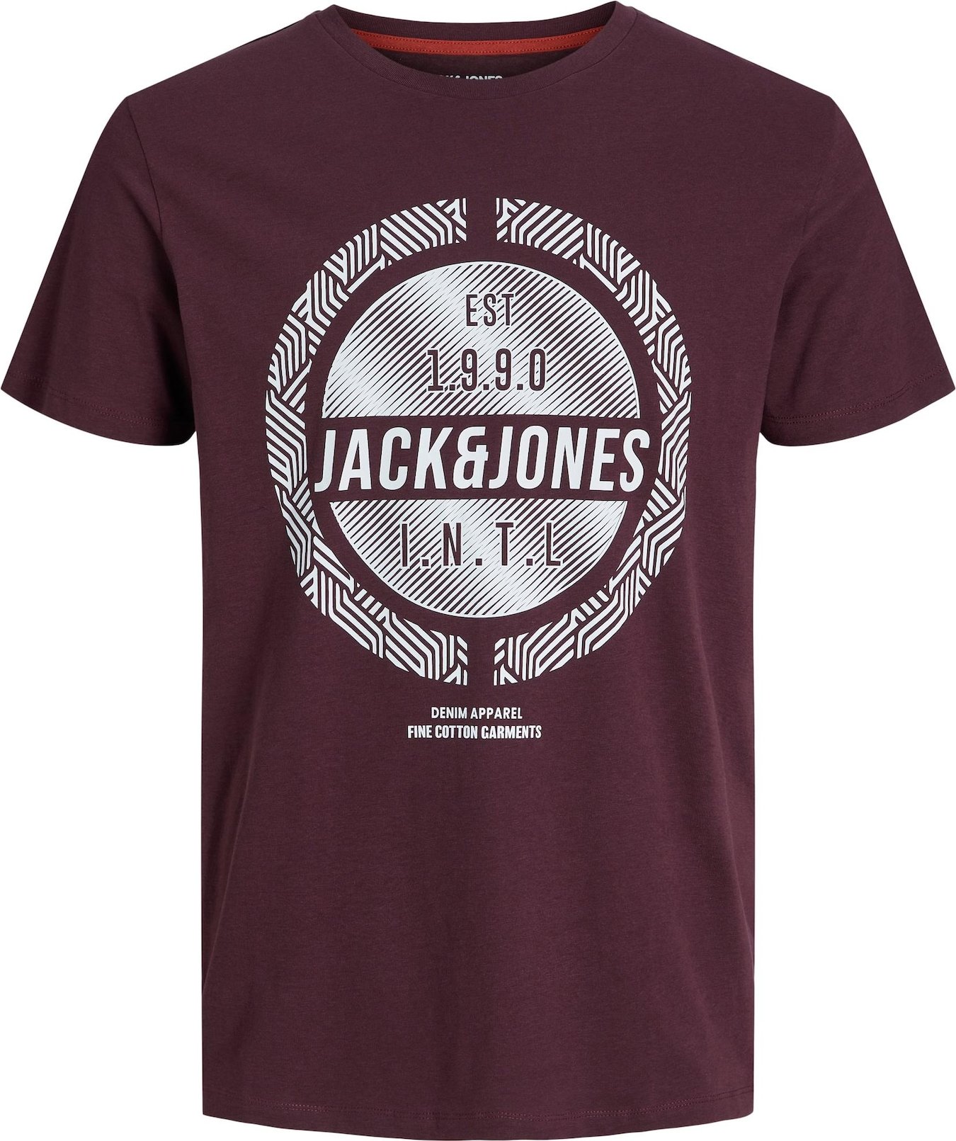 Tričko 'STEIN' jack & jones bordó / bílá