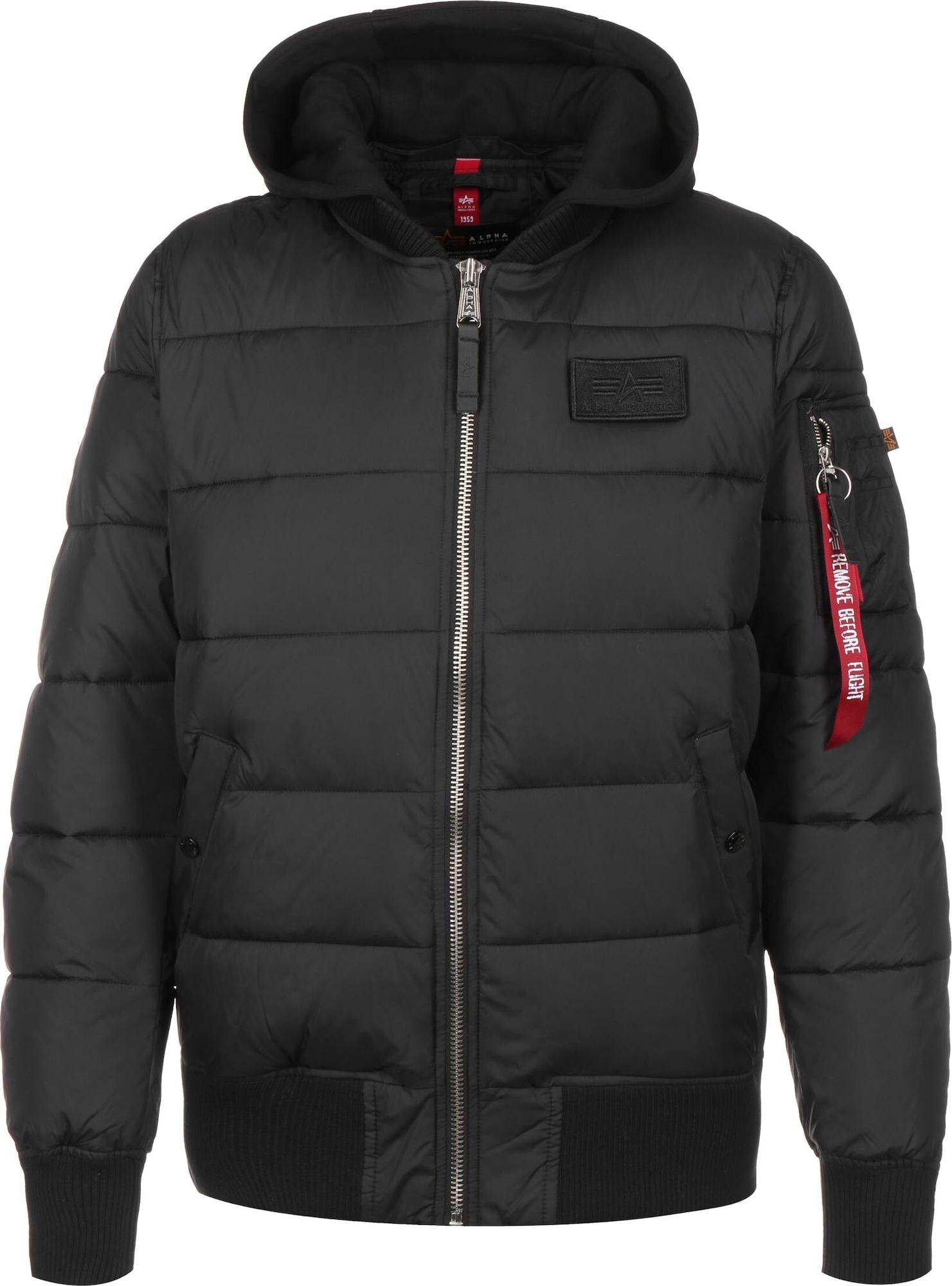 Zimní bunda alpha industries černá / bílá