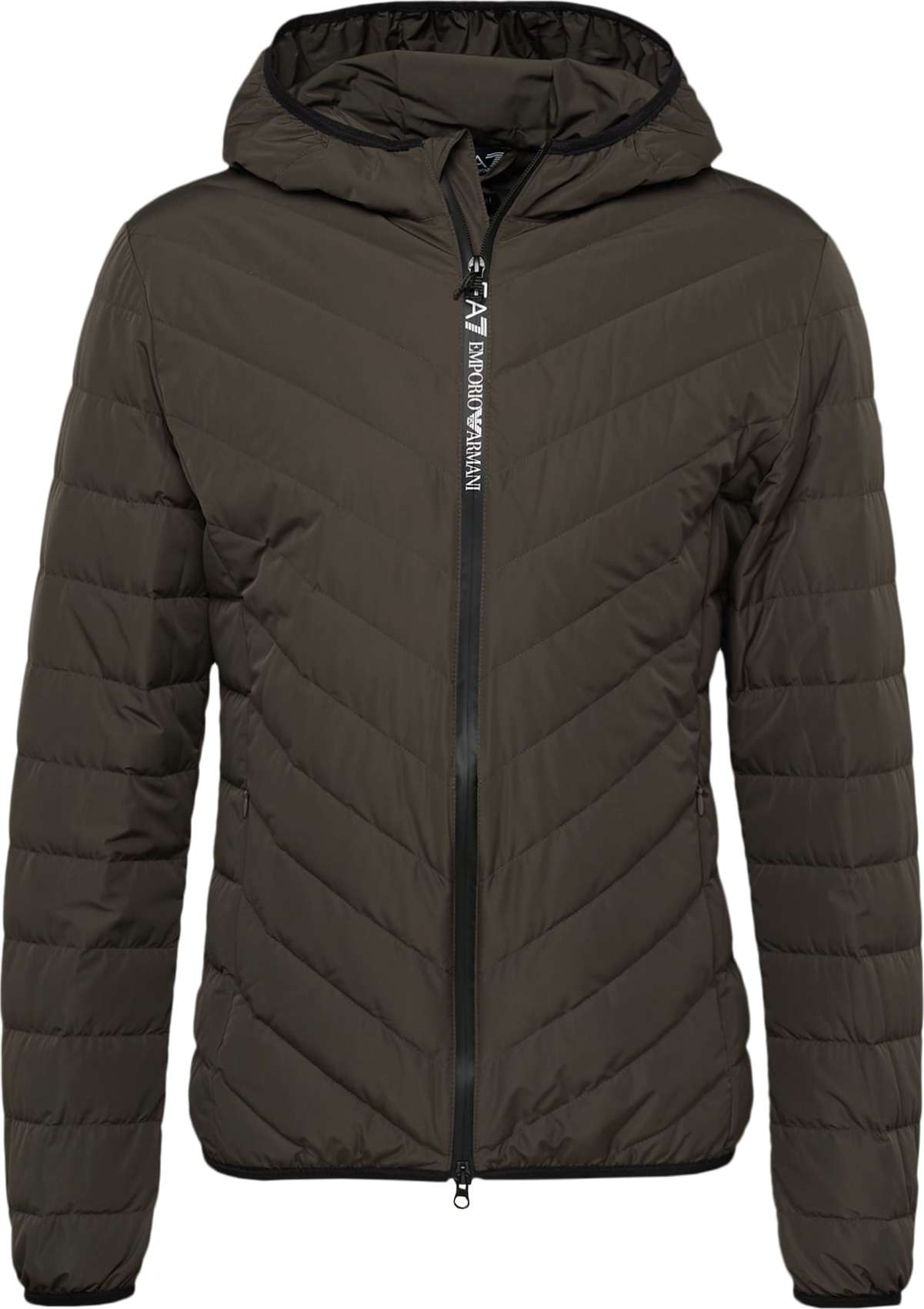 Zimní bunda EA7 Emporio Armani khaki / černá