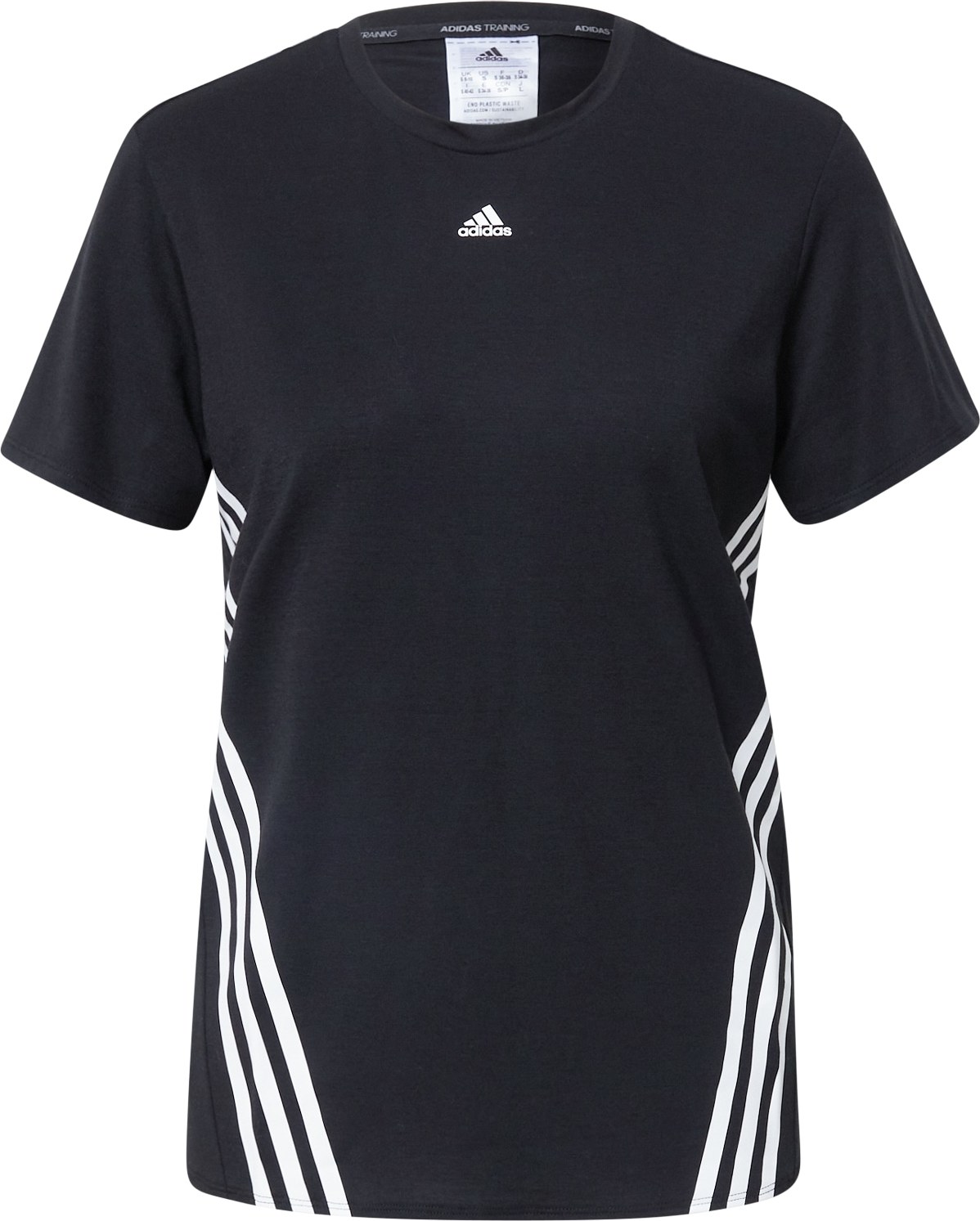 Funkční tričko 'Trainicons 3-Stripes' ADIDAS SPORTSWEAR černá / bílá