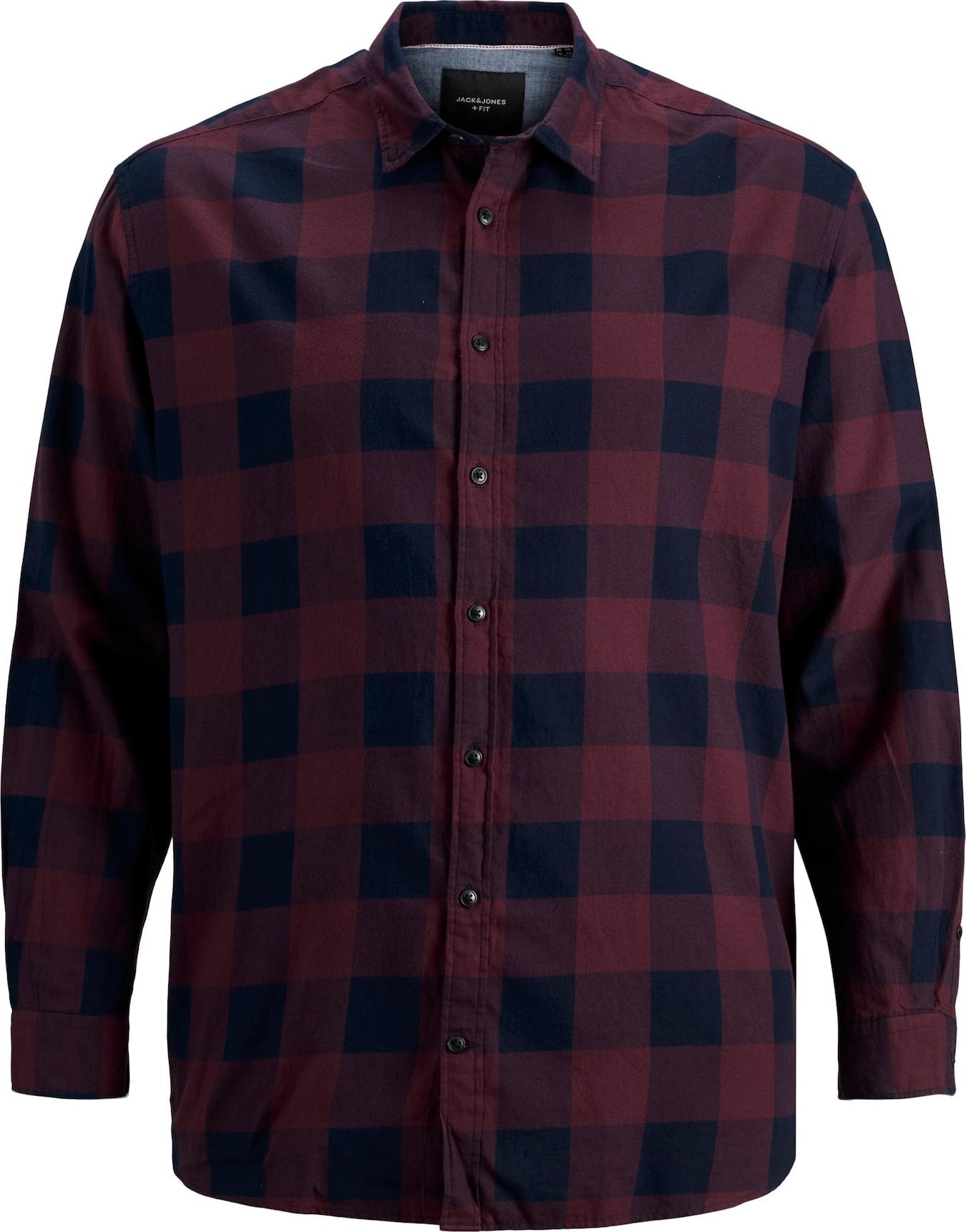 Košile 'Gingham' Jack & Jones Plus noční modrá / červená třešeň