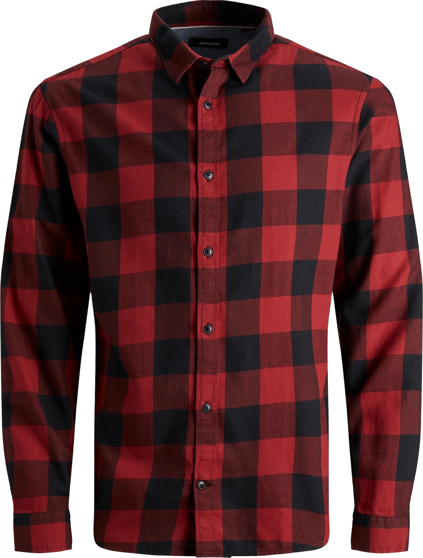 Košile 'Gingham' Jack & Jones Junior červená / černá