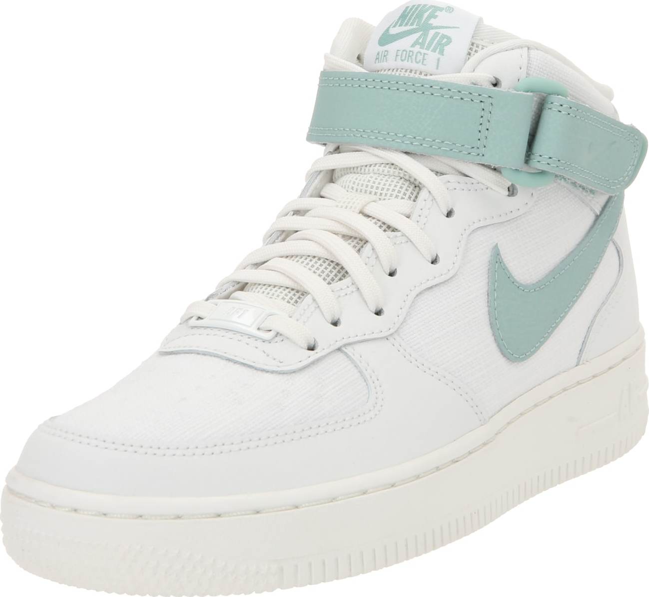 Kotníkové tenisky 'AIR FORCE 1 07 MID' Nike Sportswear nefritová / bílá