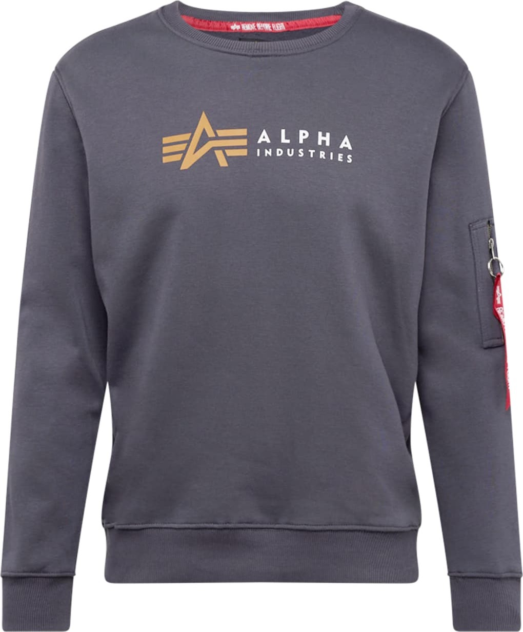 Mikina alpha industries tmavě šedá / oranžová / červená / bílá