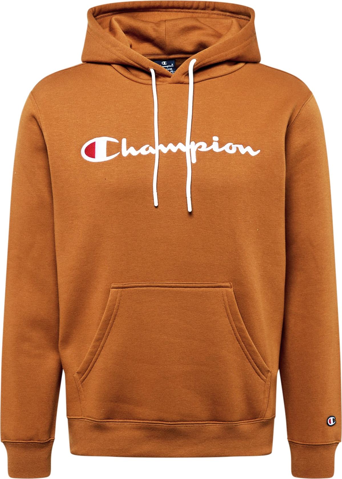 Mikina Champion Authentic Athletic Apparel koňaková / bílá