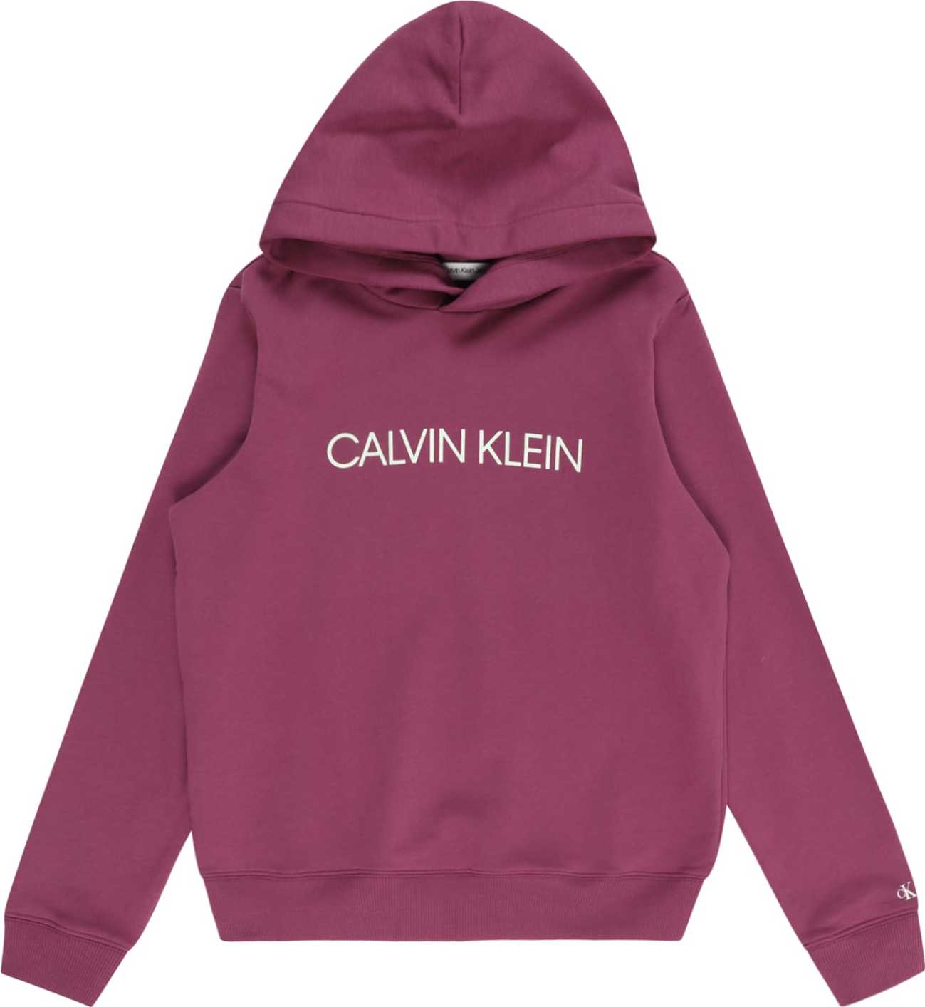 Mikina Calvin Klein Jeans bledě fialová / bílá