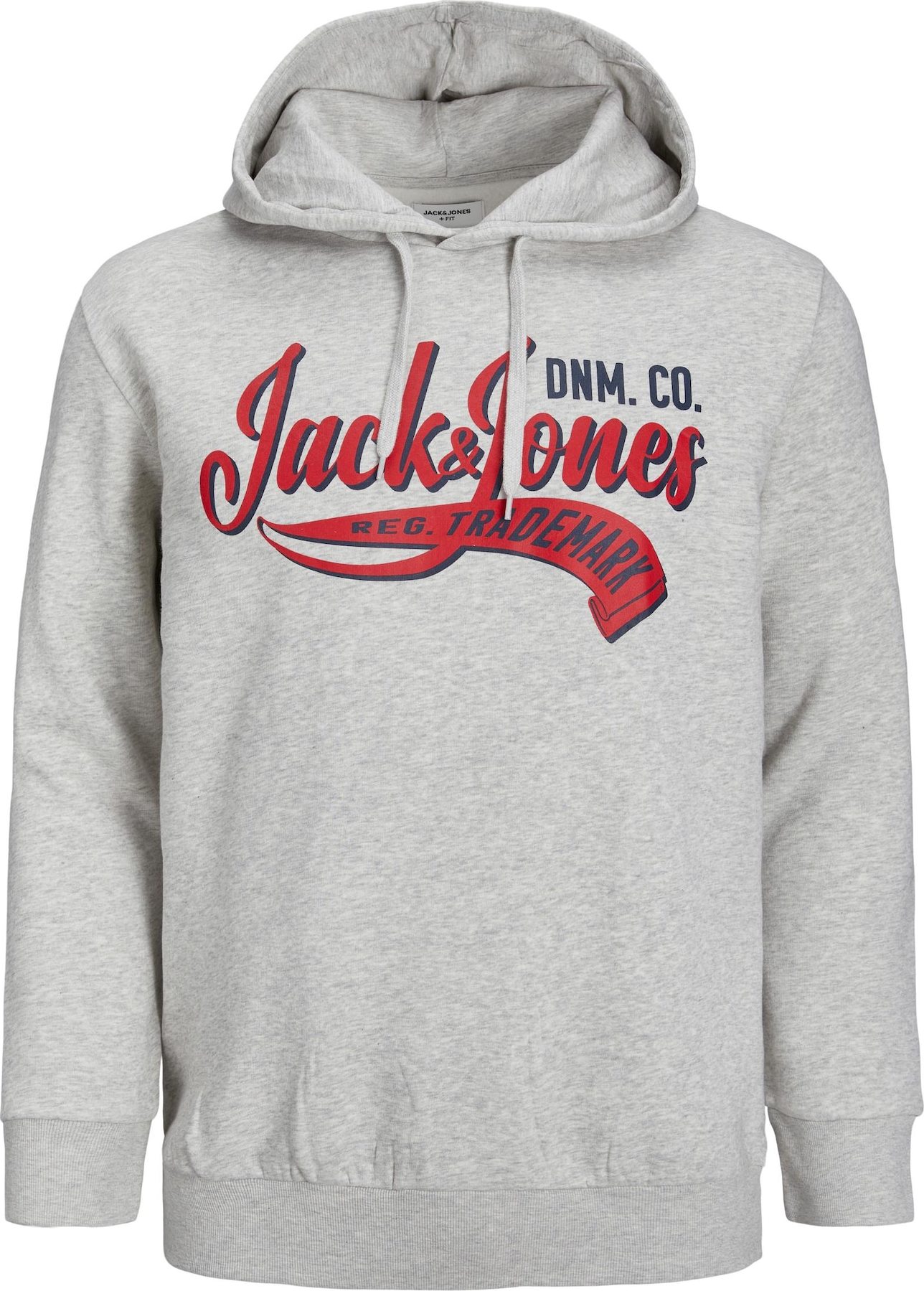 Mikina Jack & Jones Plus tmavě modrá / šedý melír / červená