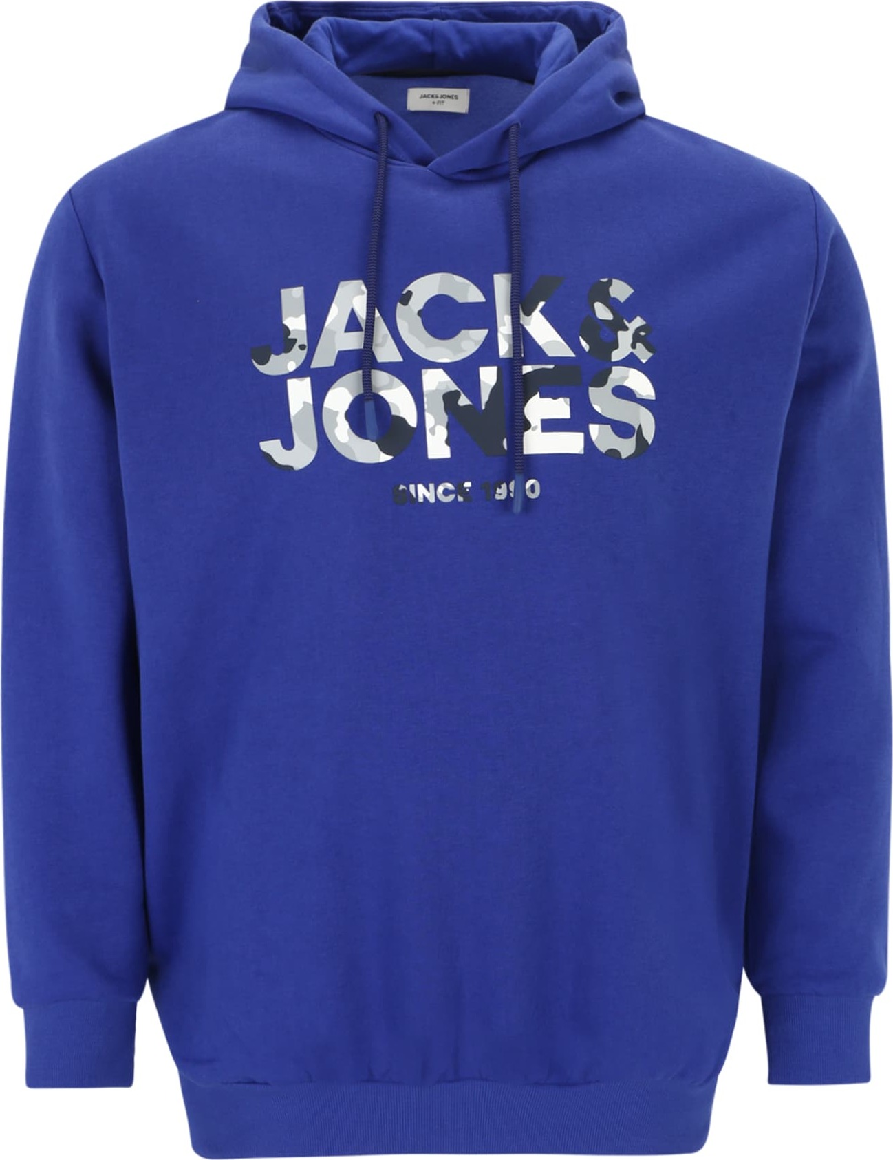 Mikina 'JAMES' Jack & Jones Plus safírová / světle šedá / černá / bílá