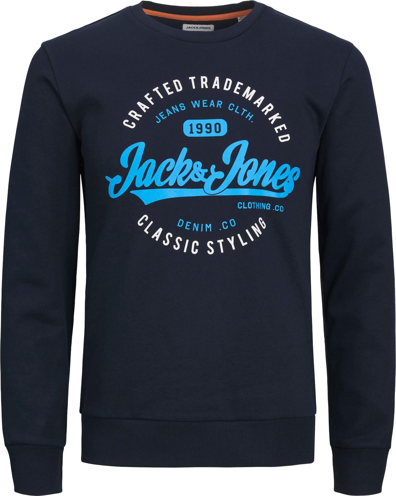 Mikina 'Mikk' Jack & Jones Plus námořnická modř / nebeská modř / bílá