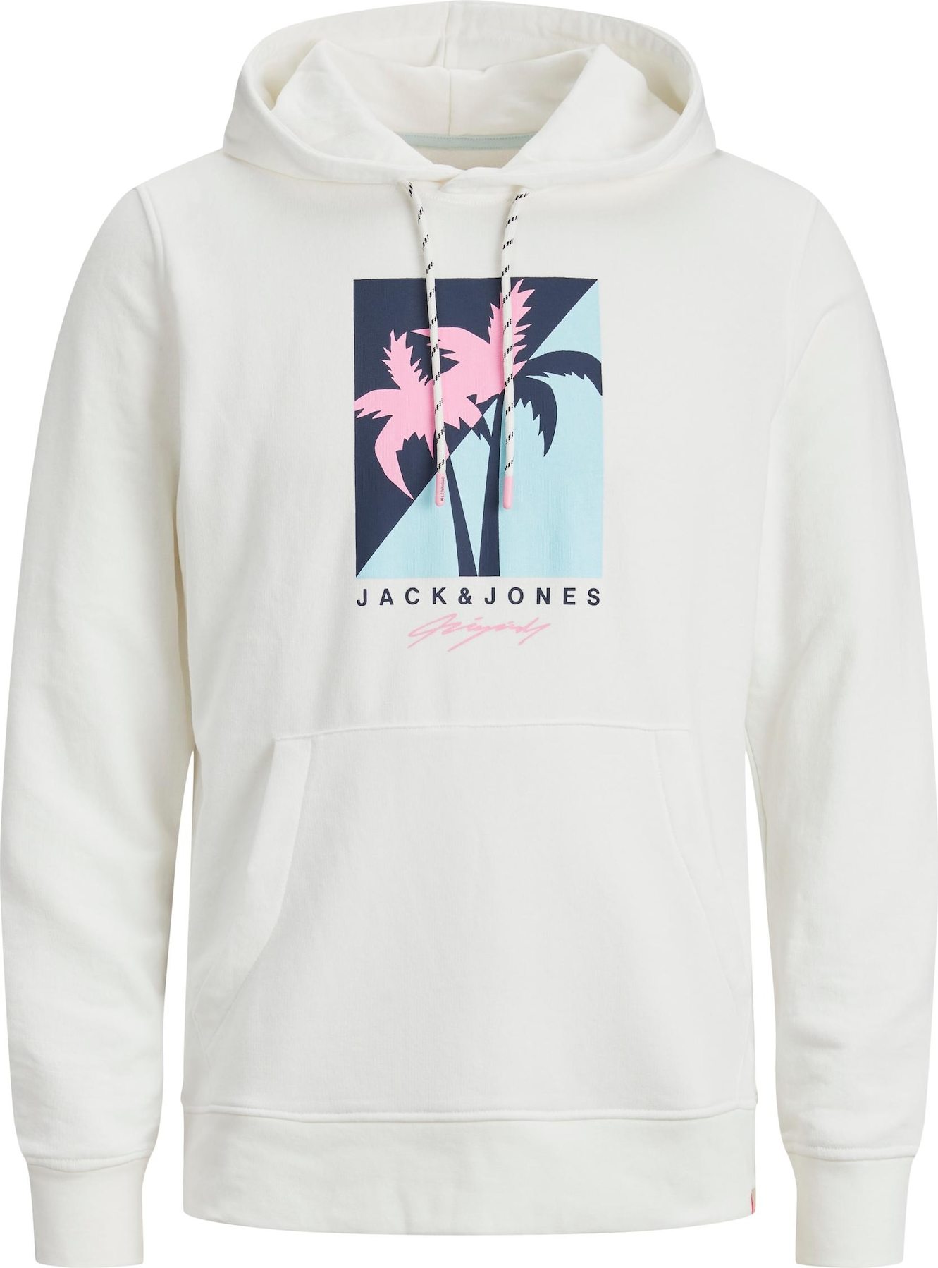 Mikina 'TULUM' jack & jones námořnická modř / světlemodrá / růžová / offwhite