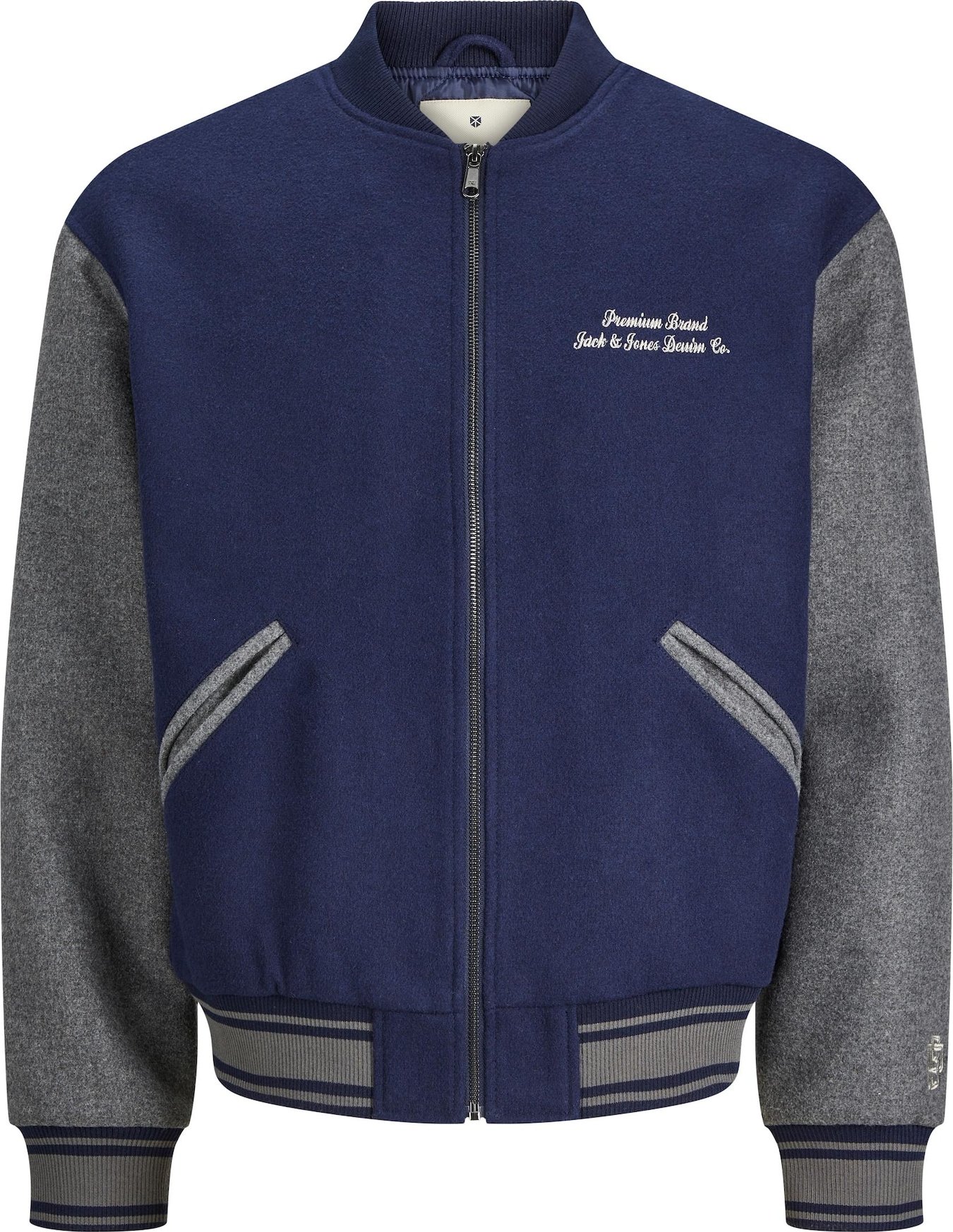 Přechodná bunda 'CAMBRIDGE' jack & jones marine modrá / šedý melír