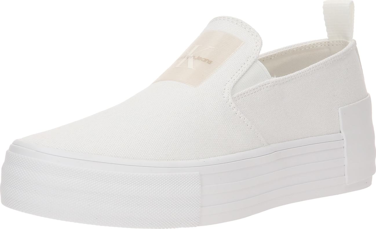 Slip on boty Calvin Klein Jeans béžová / bílá