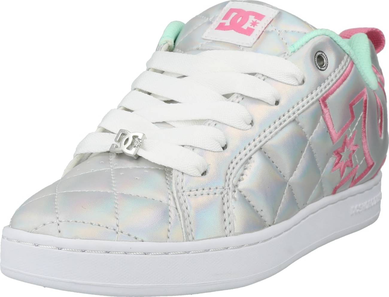 Tenisky DC Shoes mátová / světle růžová / stříbrná / bílá