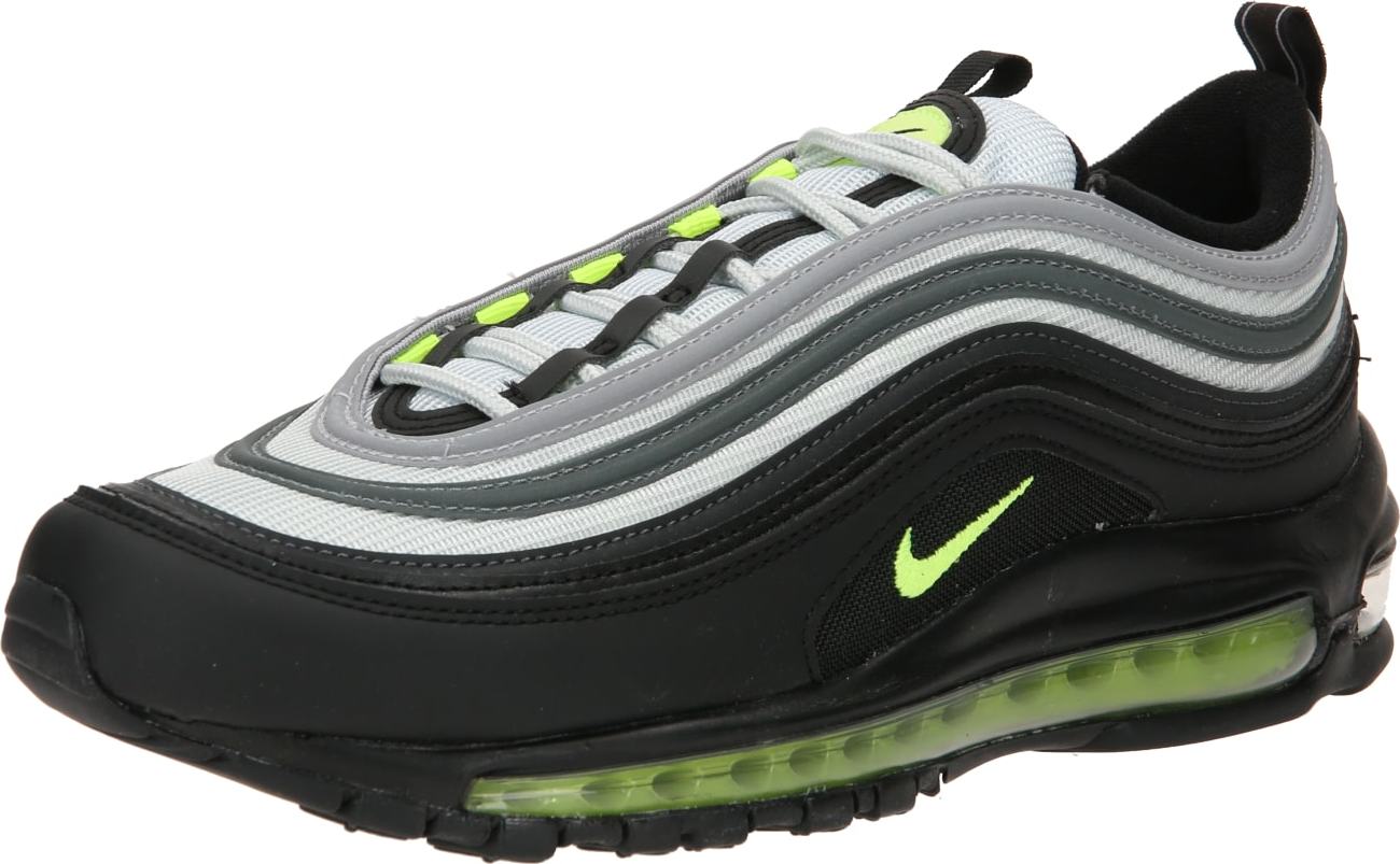 Tenisky 'AIR MAX 97' Nike Sportswear šedá / svítivě zelená / černá / bílá