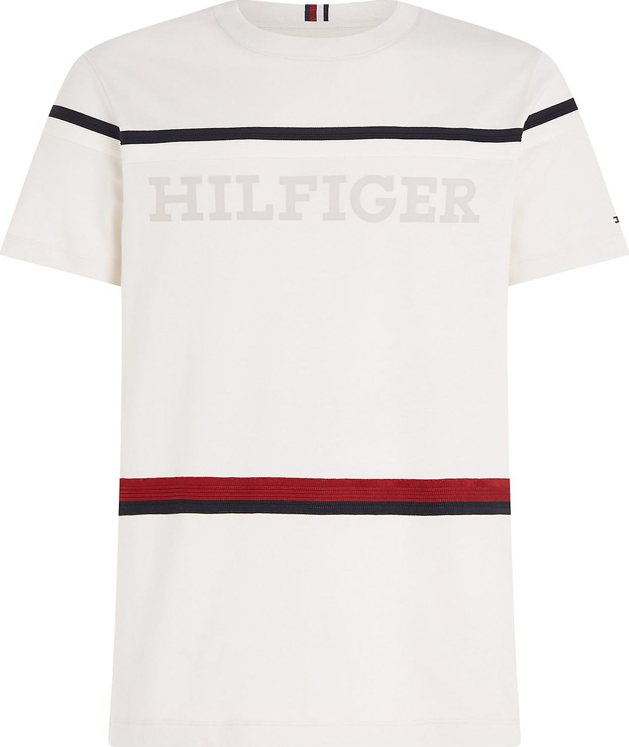 Tričko Tommy Hilfiger béžová / krémová / námořnická modř / červená