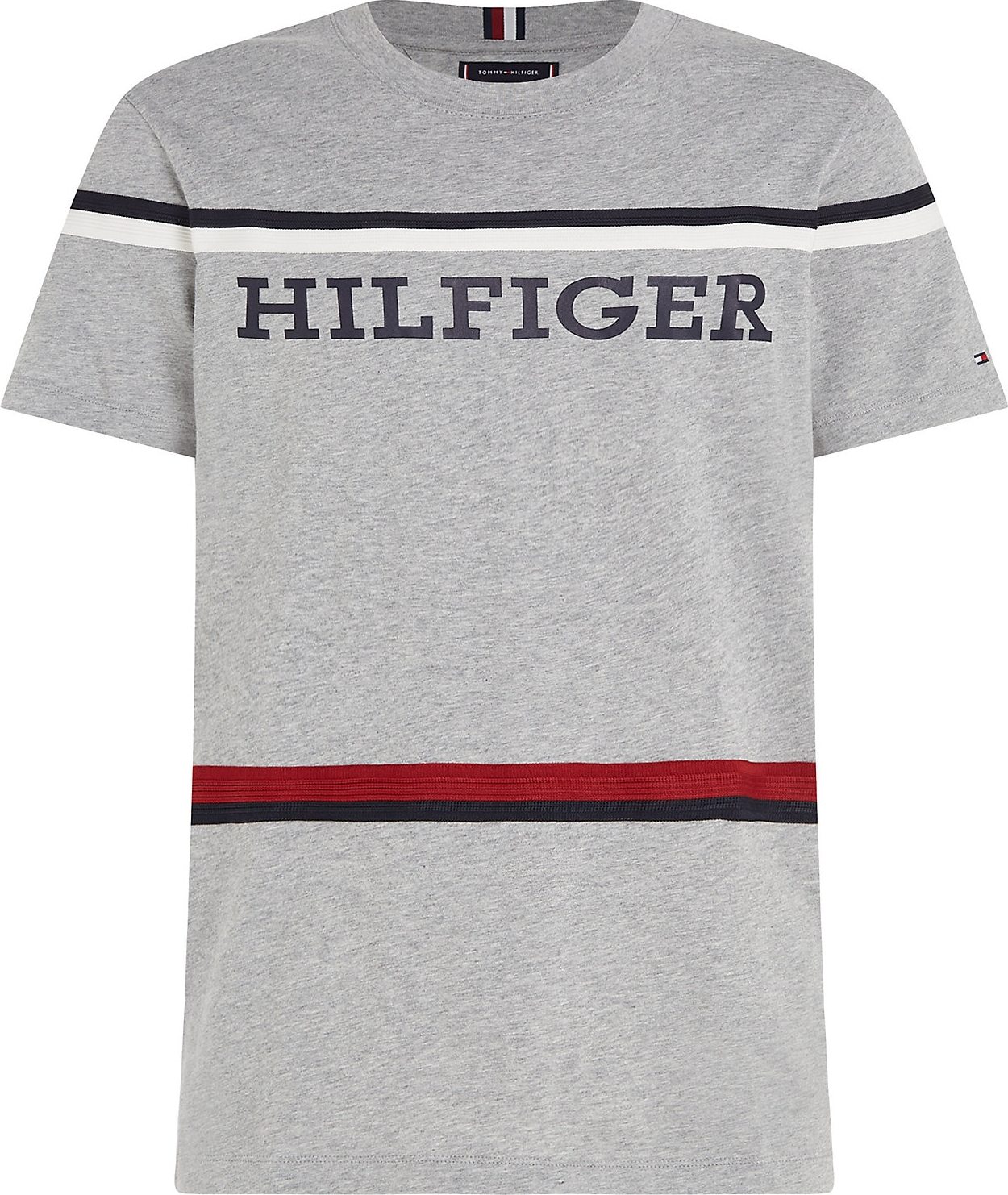 Tričko Tommy Hilfiger námořnická modř / šedý melír / červená / bílá