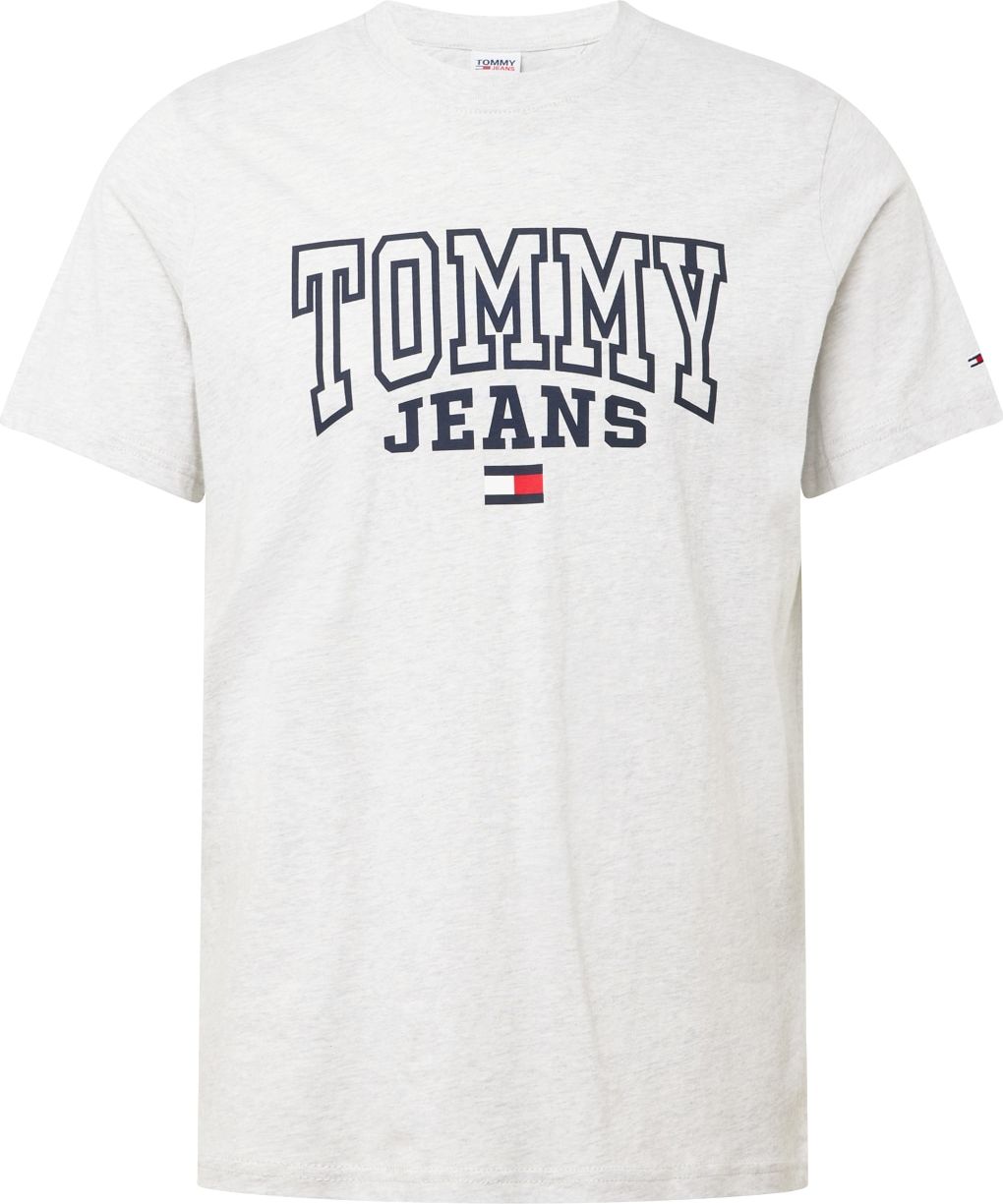 Tričko Tommy Jeans námořnická modř / světle šedá / ohnivá červená