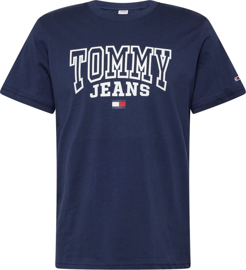 Tričko Tommy Jeans námořnická modř / bílá