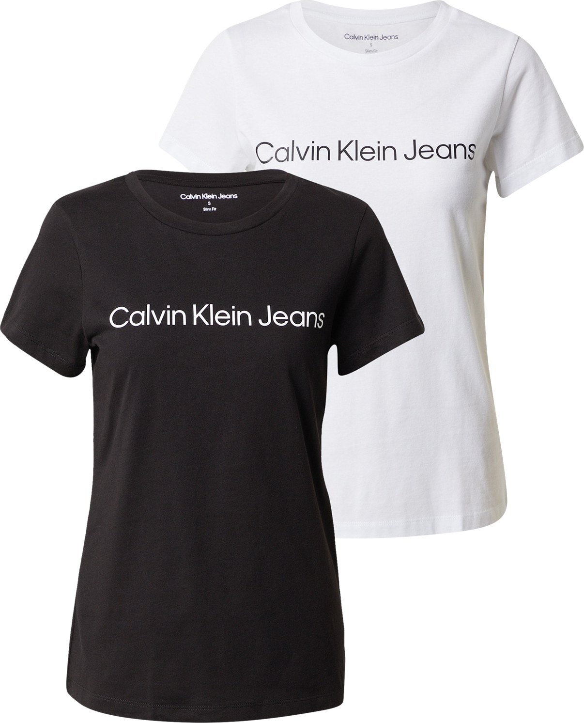 Tričko Calvin Klein Jeans černá / bílá