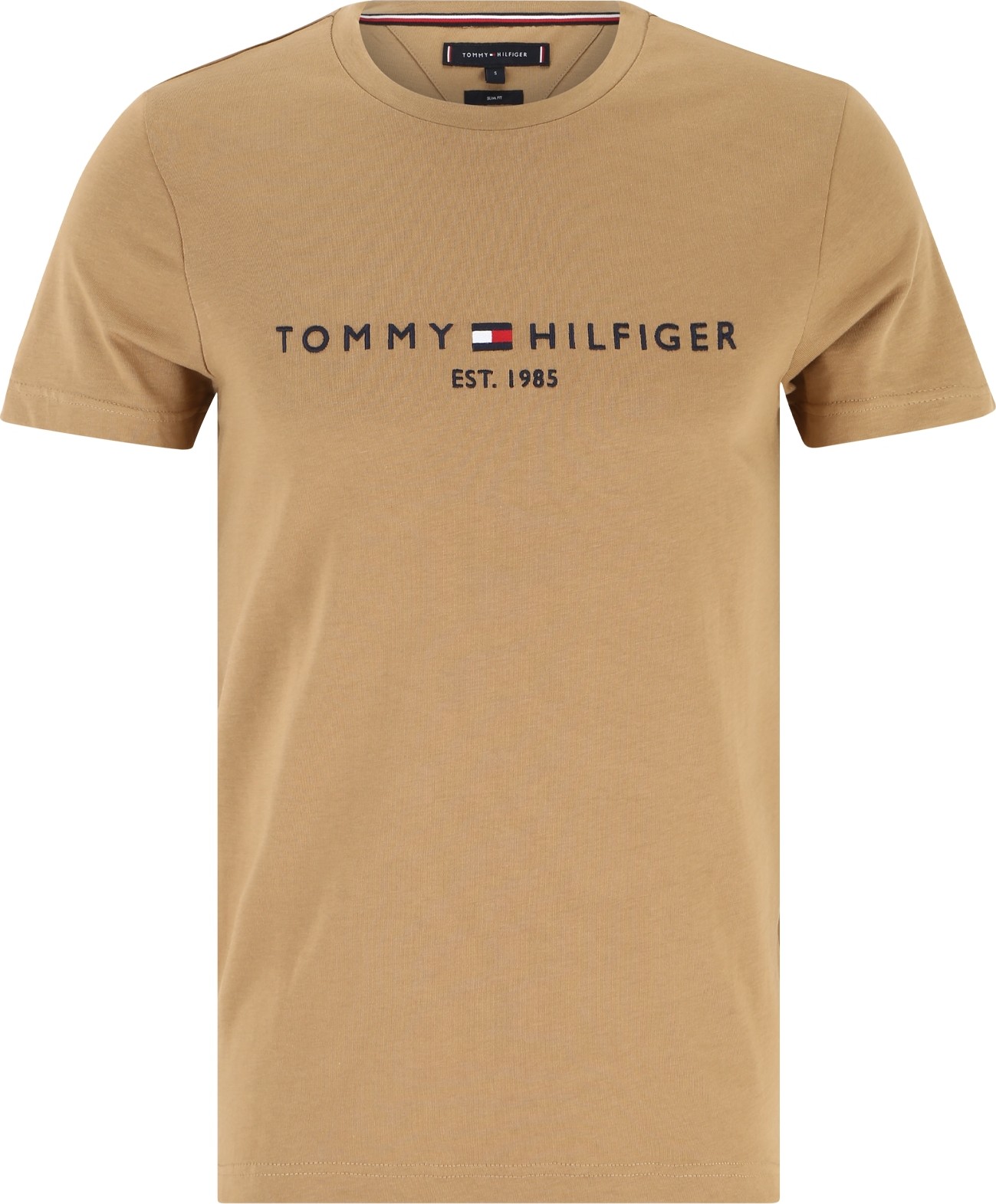 Tričko Tommy Hilfiger tmavě béžová / námořnická modř / vínově červená / bílá