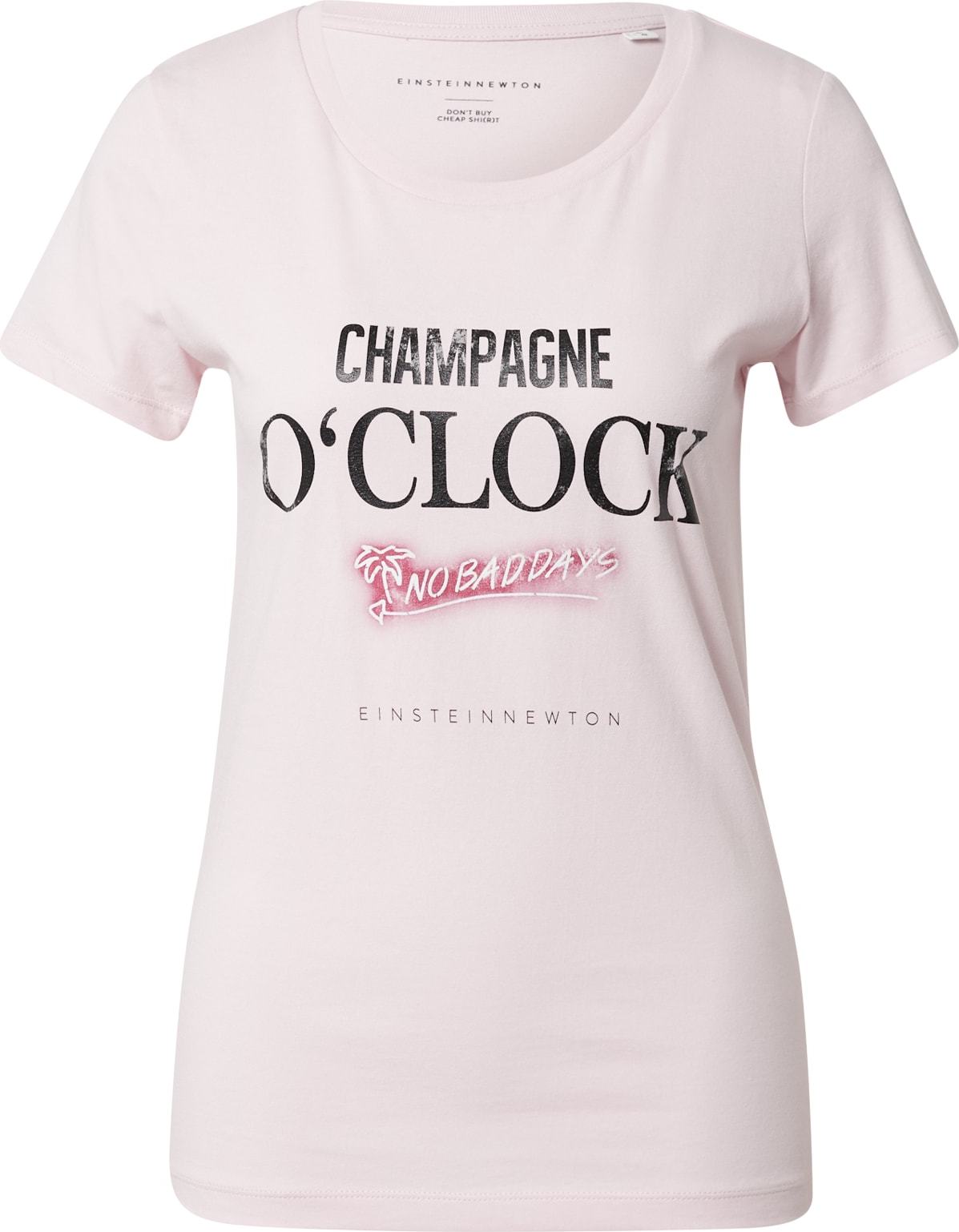 Tričko 'Champagne O´clock' einstein & newton pink / růžová / černá