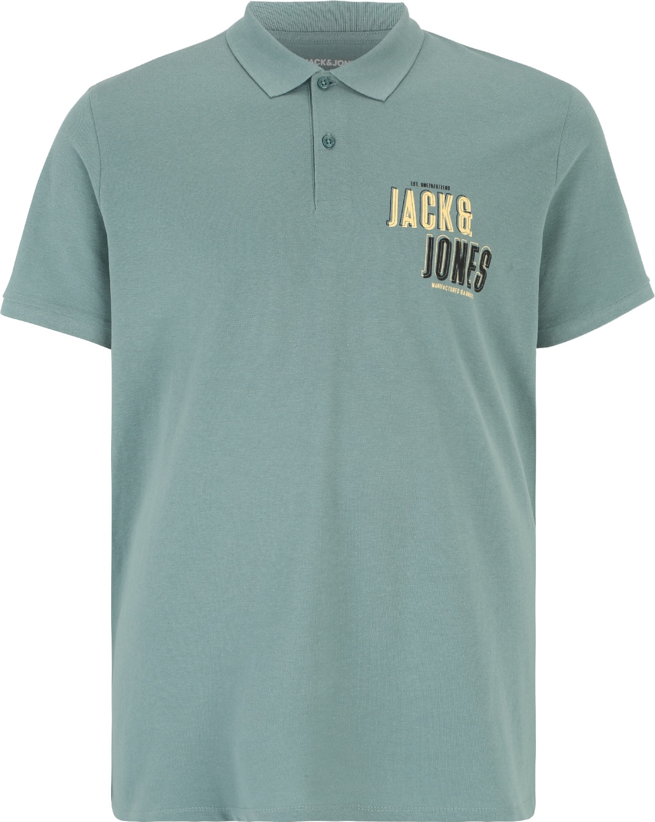 Tričko 'COAST' Jack & Jones Plus tyrkysová / světle žlutá / černá